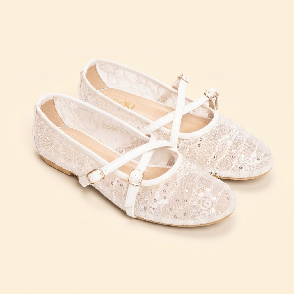 Sequin Mary Jane - White