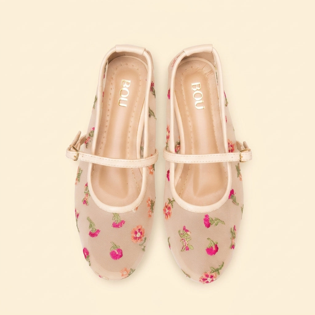 Rose Garden Mary Jane - Beige