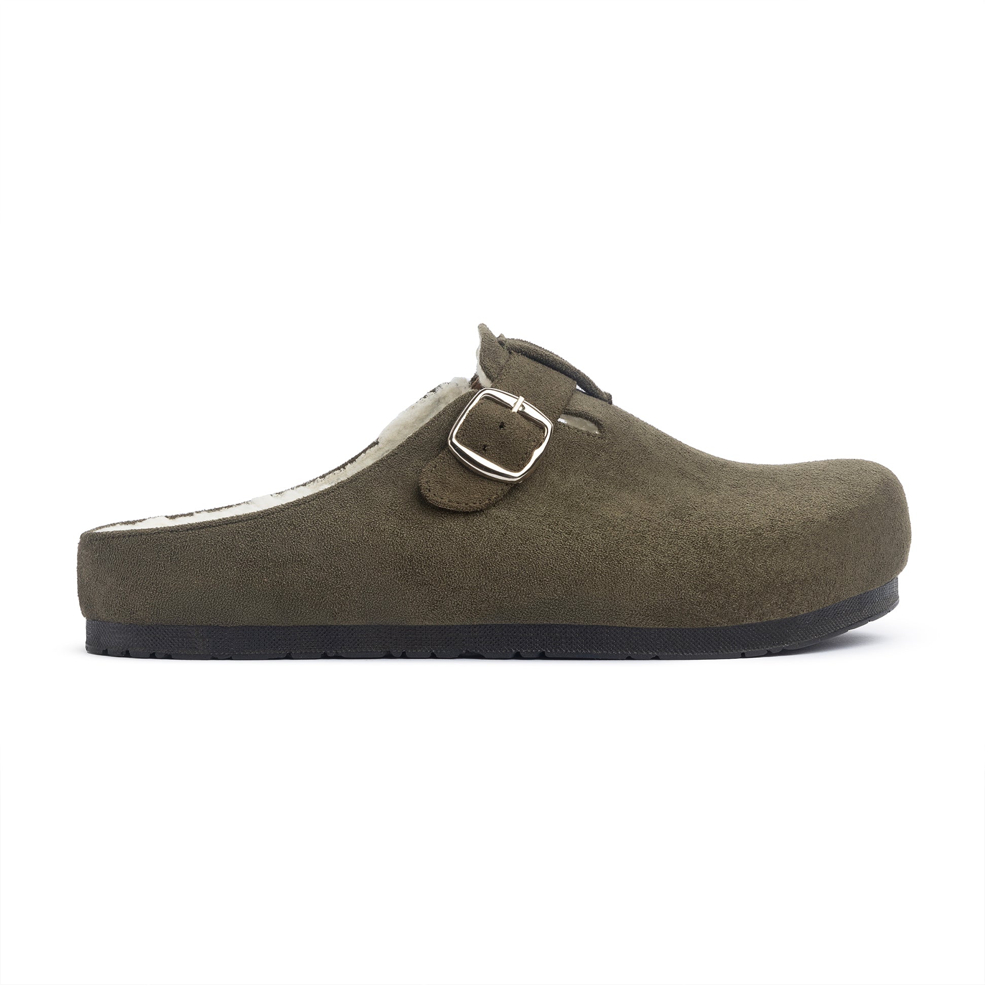 BOU teddy clogs - Dark Olive Tapue