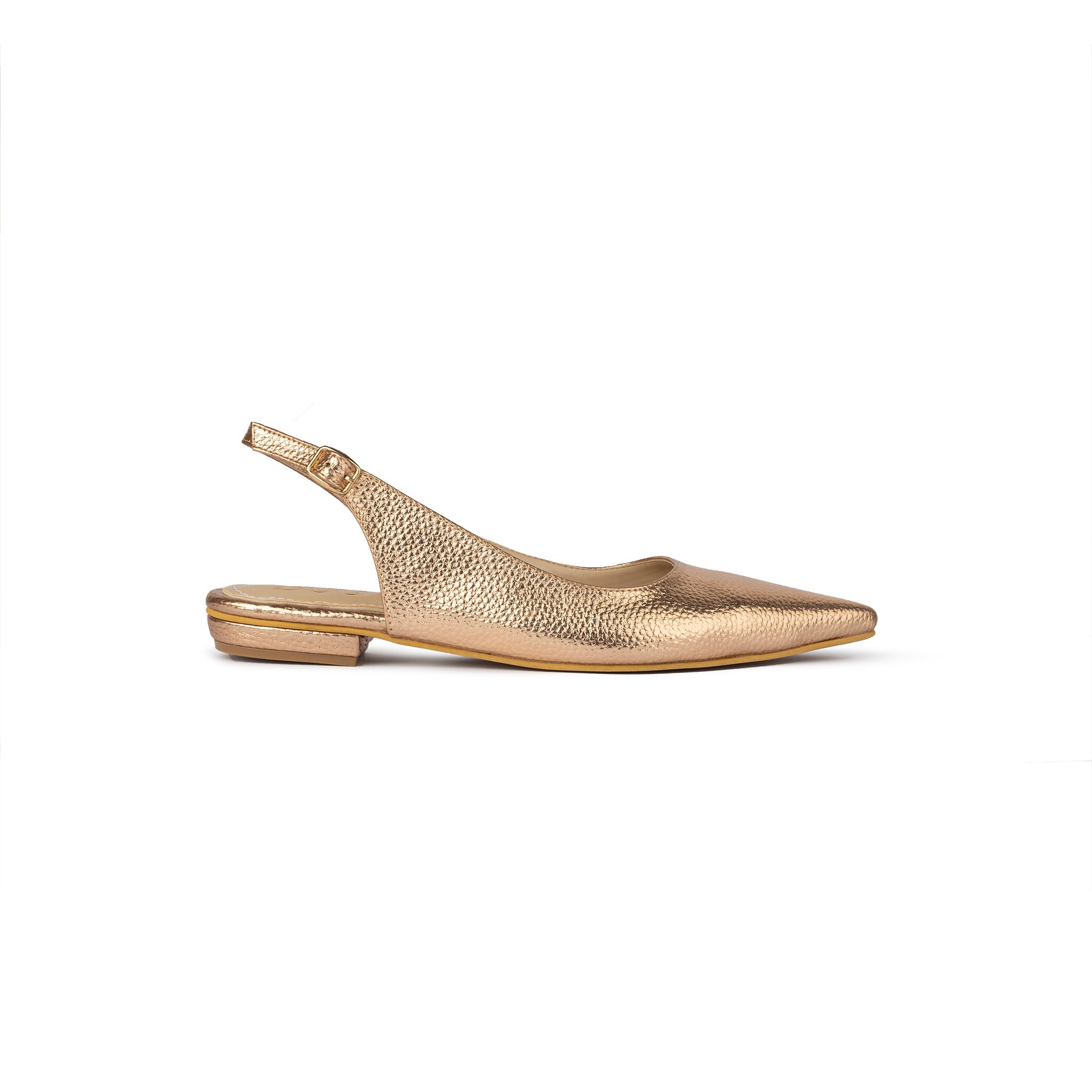 Pointed Toe Sling Back Flats - Sunset Rose-Gold