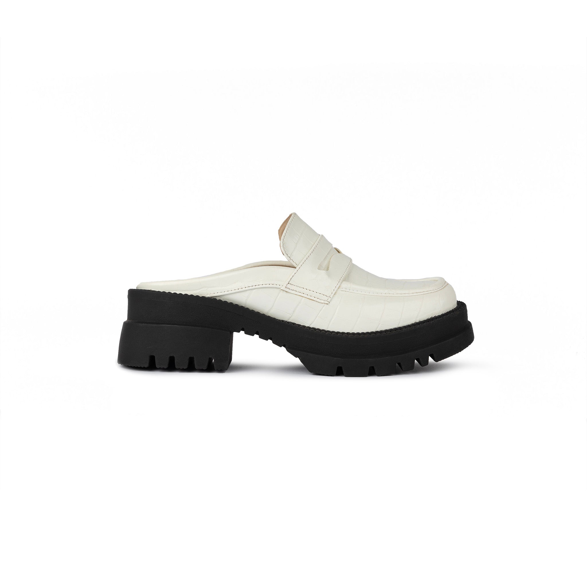 Chunky Mule |Croco - Radiant White