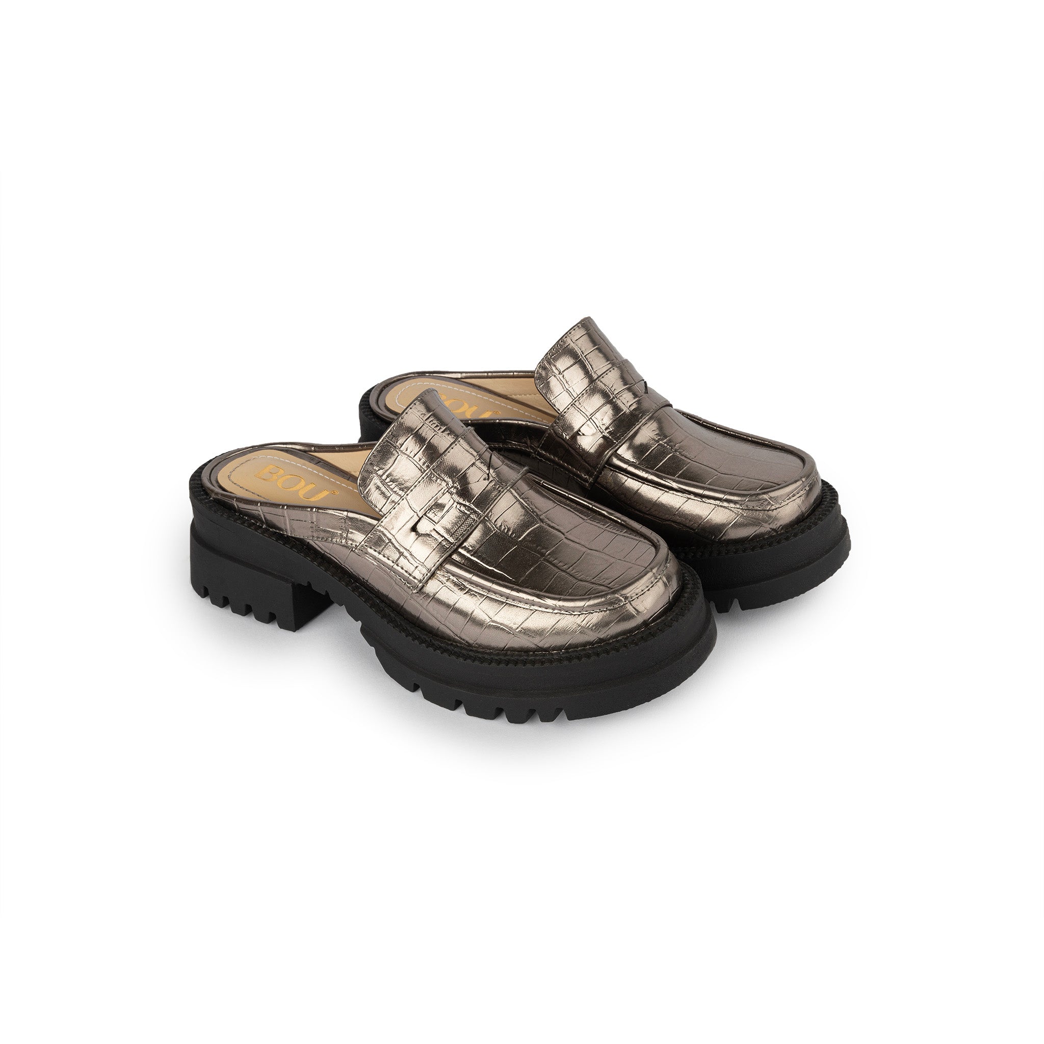 Chunky Mule Croco - Shiny Taupe