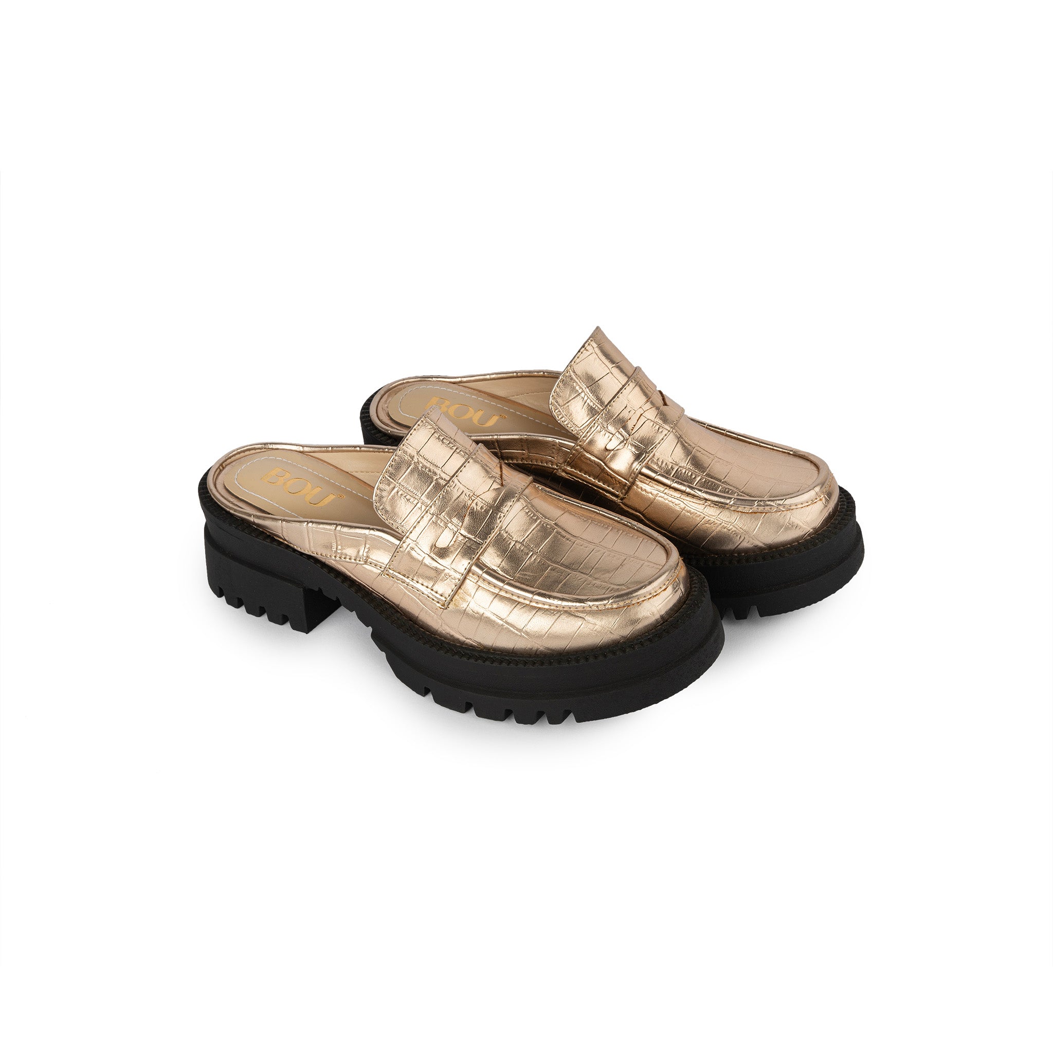 Chunky Mule Croco - Sunset Rose Gold