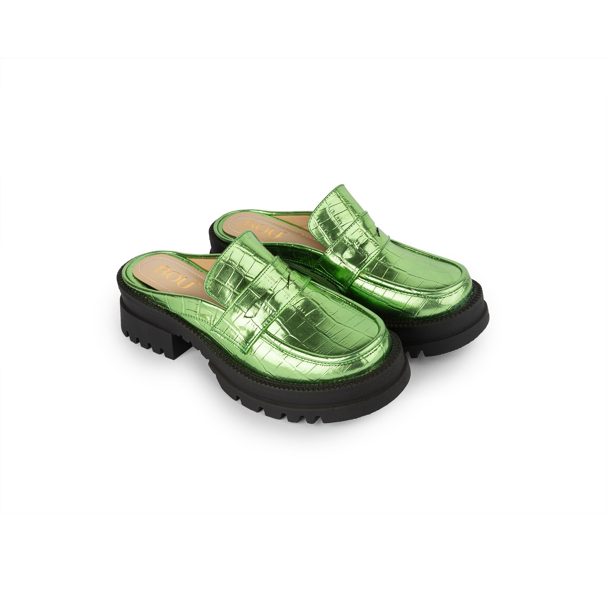 Chunky Mule |Croco - Magic Lime Green