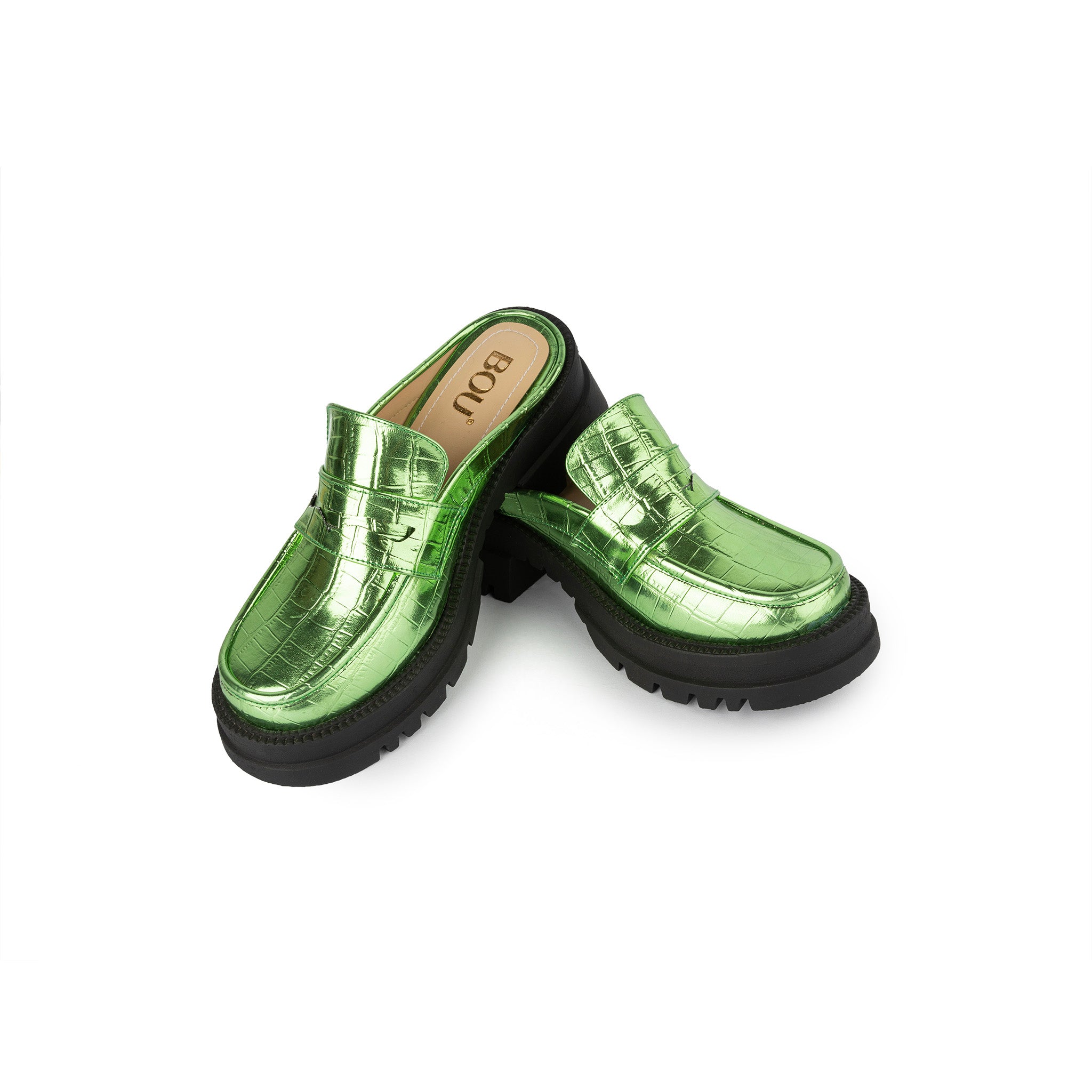 Chunky Mule |Croco - Magic Lime Green