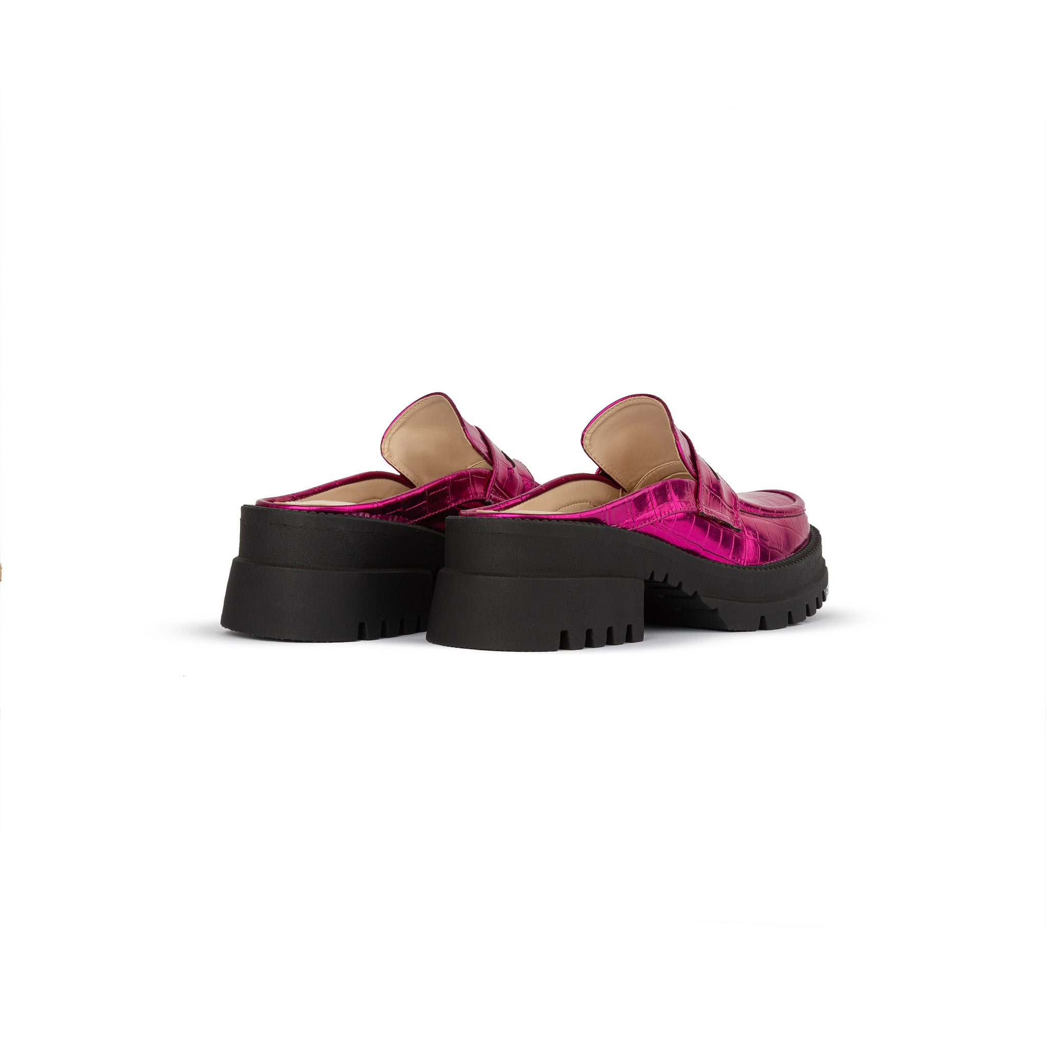 Chunky Mule |Croco - Reflective Fuchsia