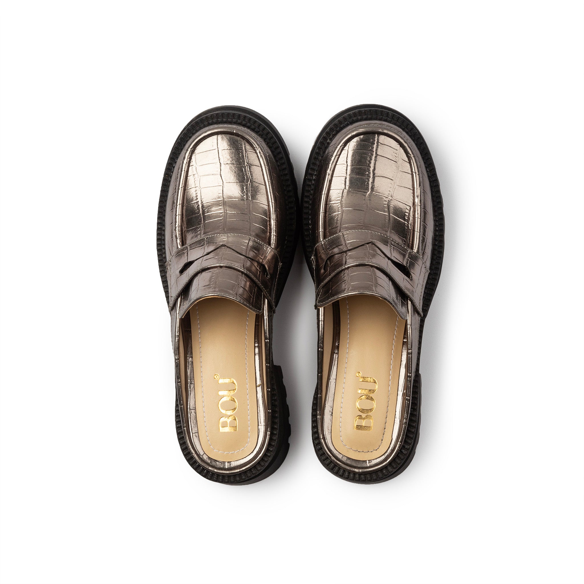 Chunky Mule Croco - Shiny Taupe