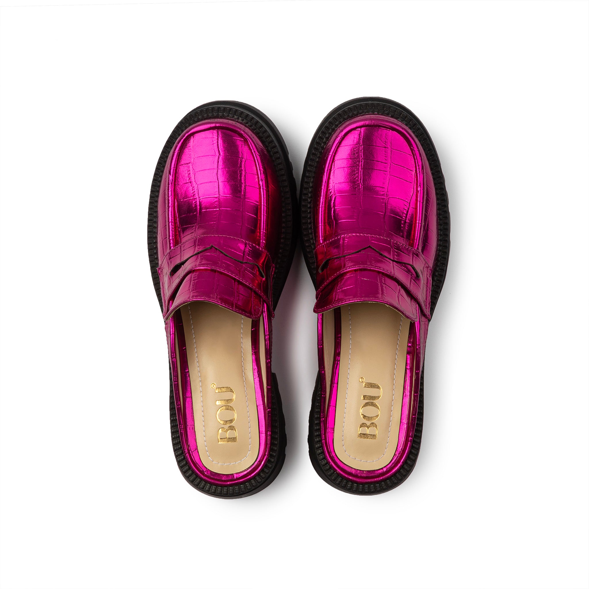 Chunky Mule |Croco - Reflective Fuchsia