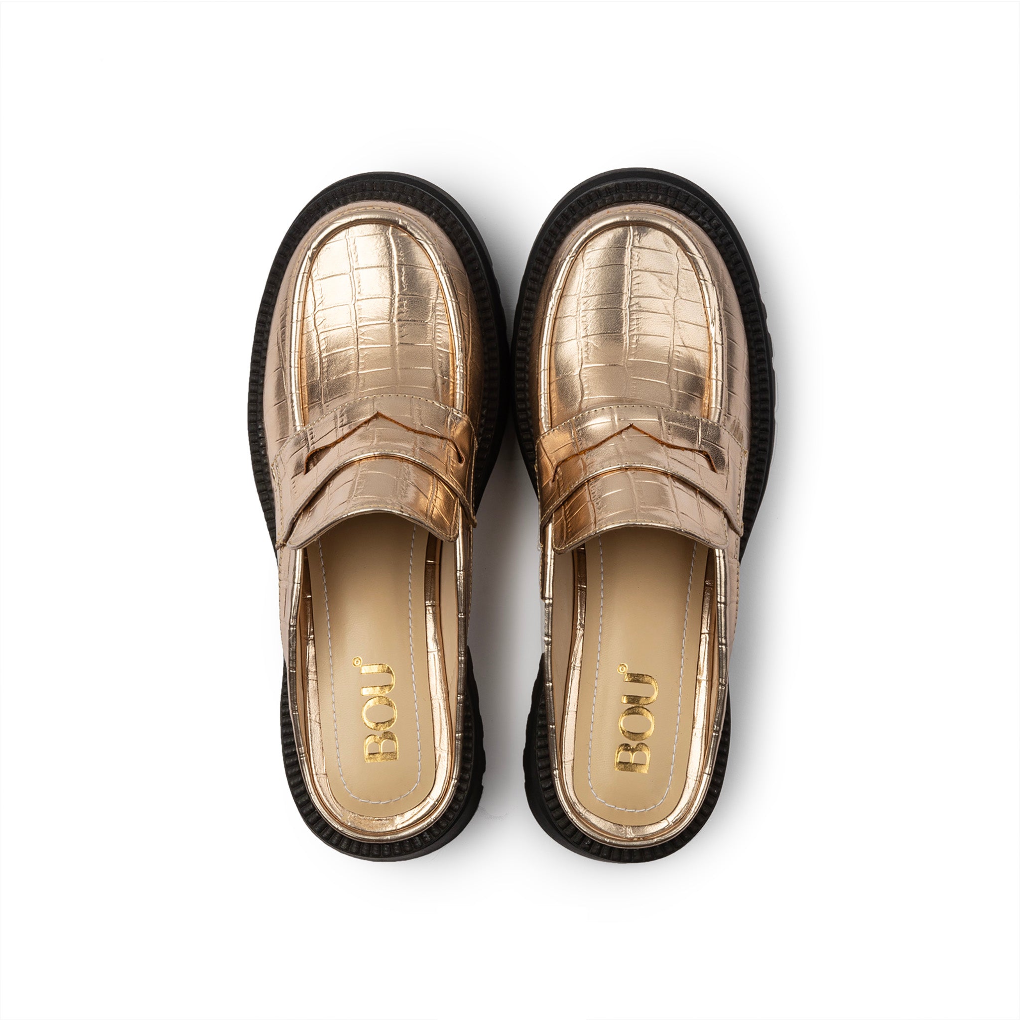 Chunky Mule Croco - Sunset Rose Gold