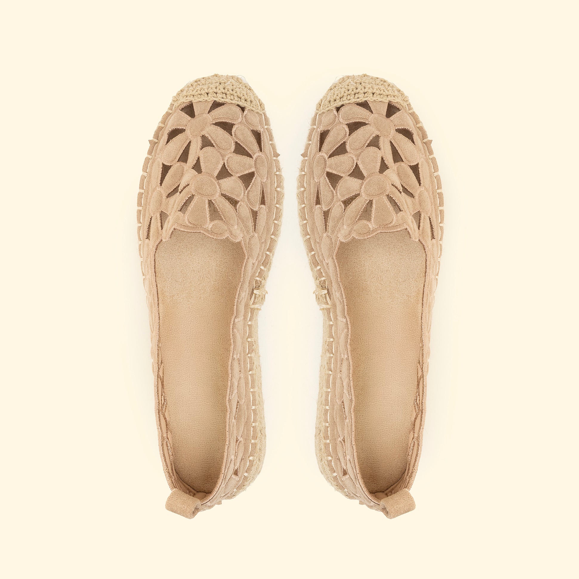Floral Espadrilles - Beige