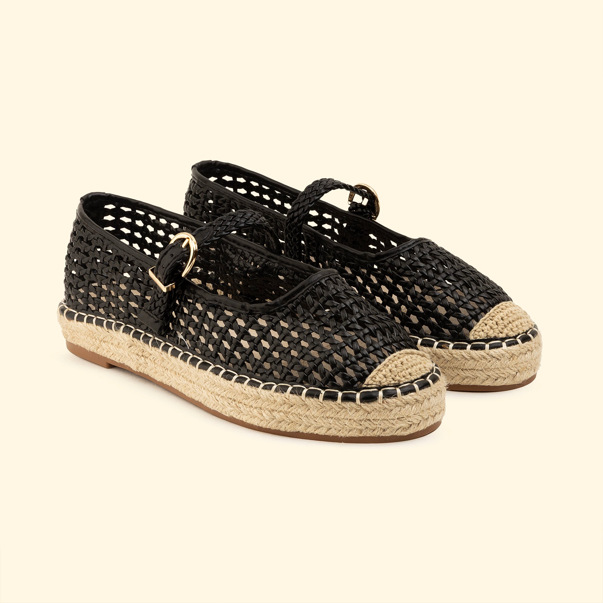Woven Espadrilles - Black