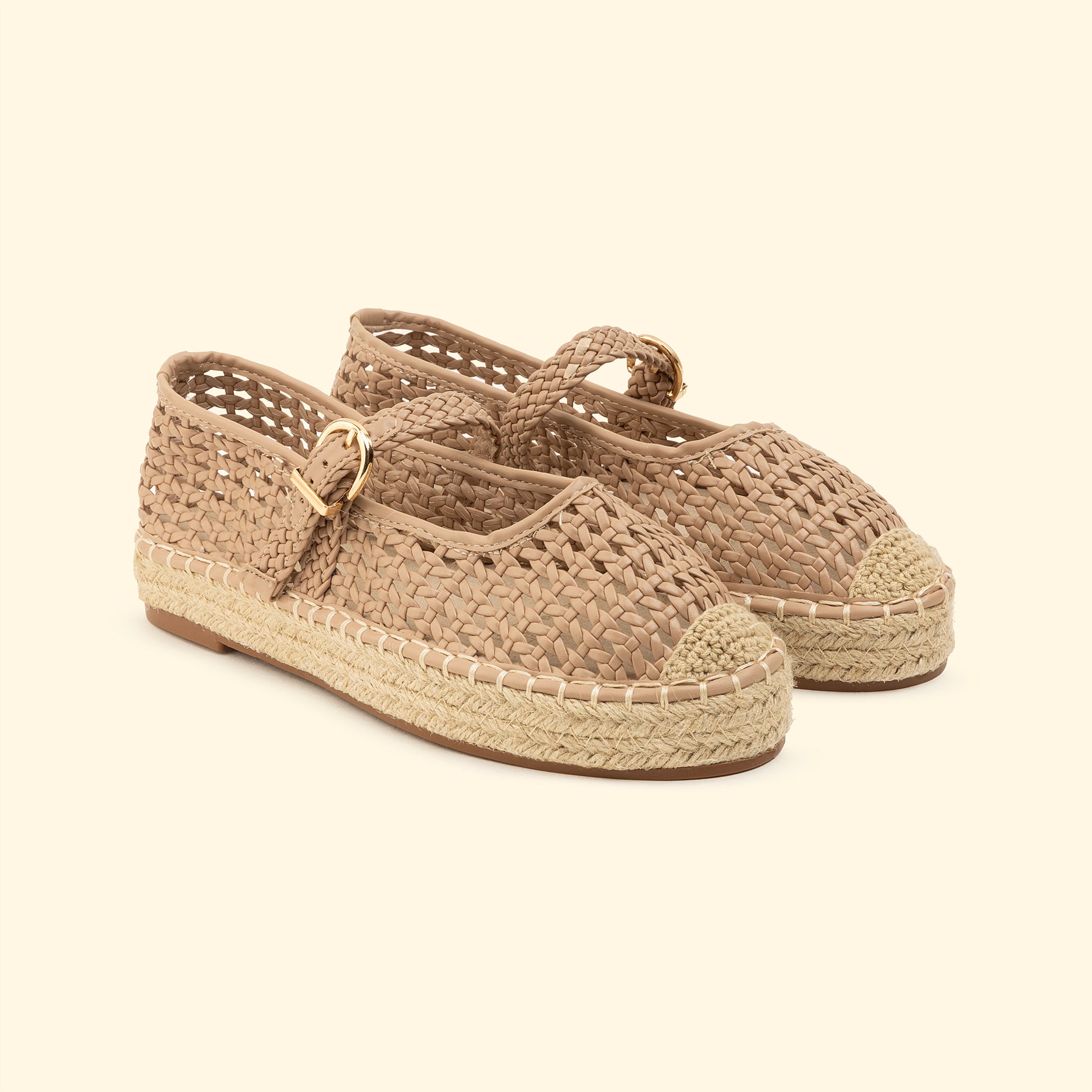 Woven Espadrilles - Dark Beige
