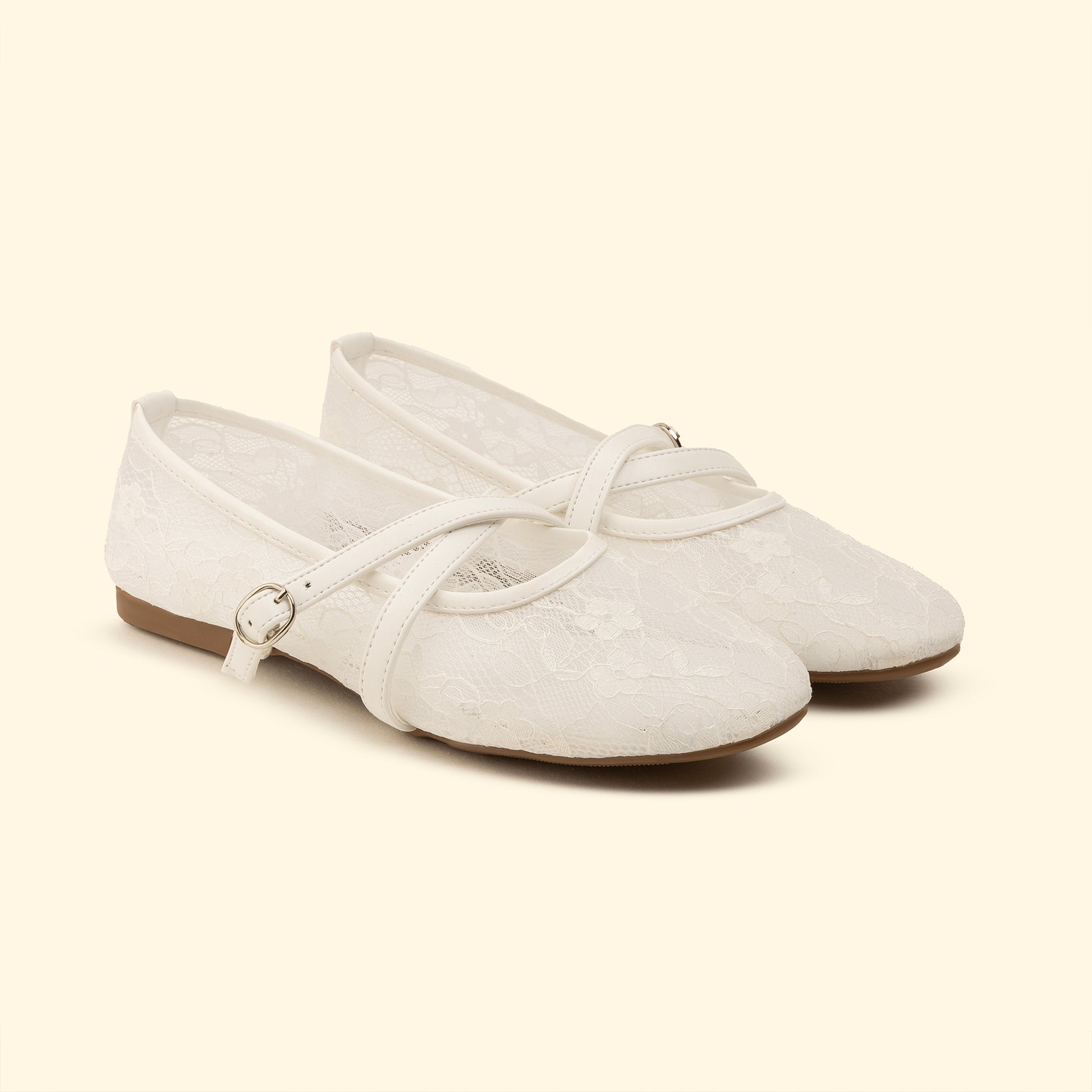 Cross Strap Lace Grace - White