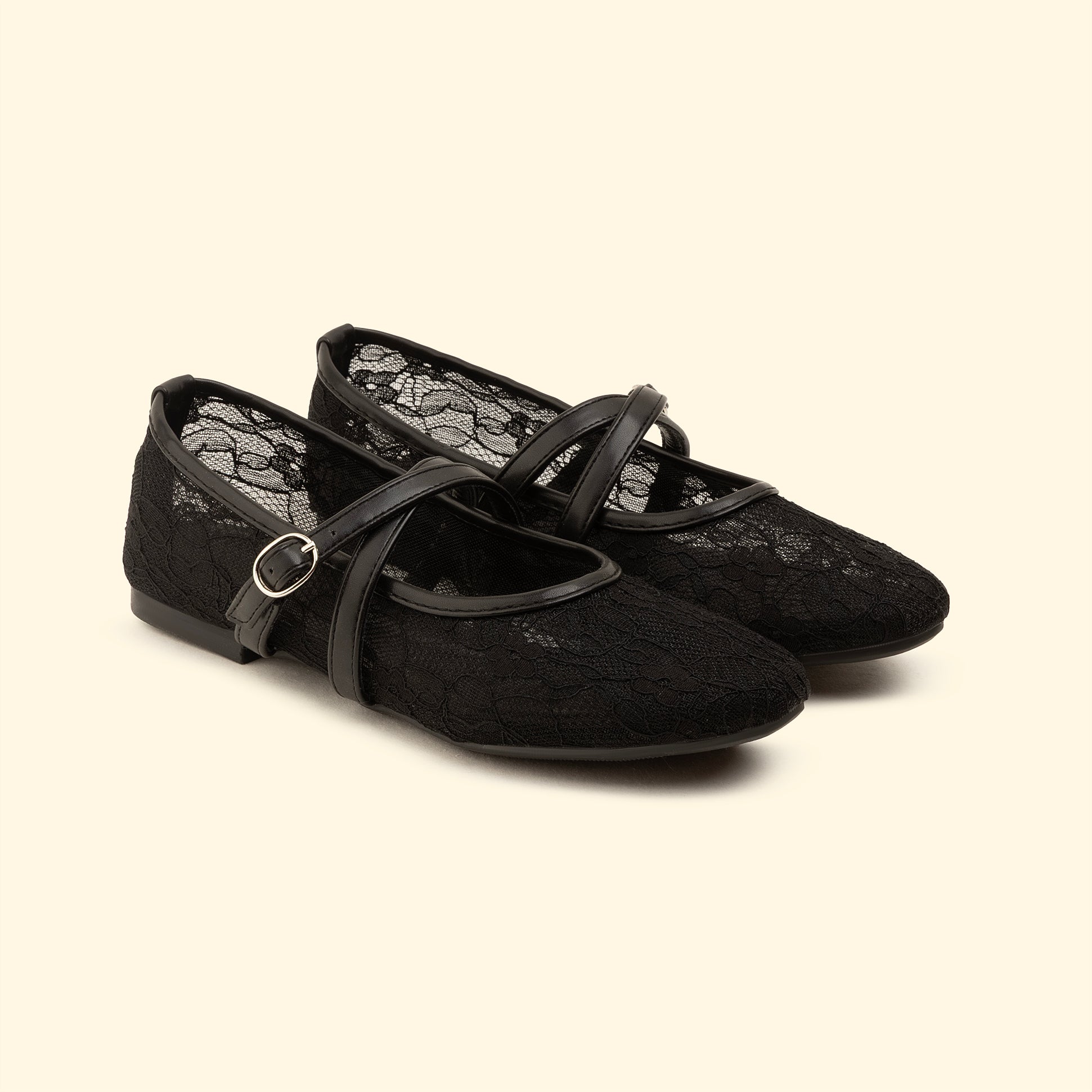 Cross Strap Lace Grace - Black