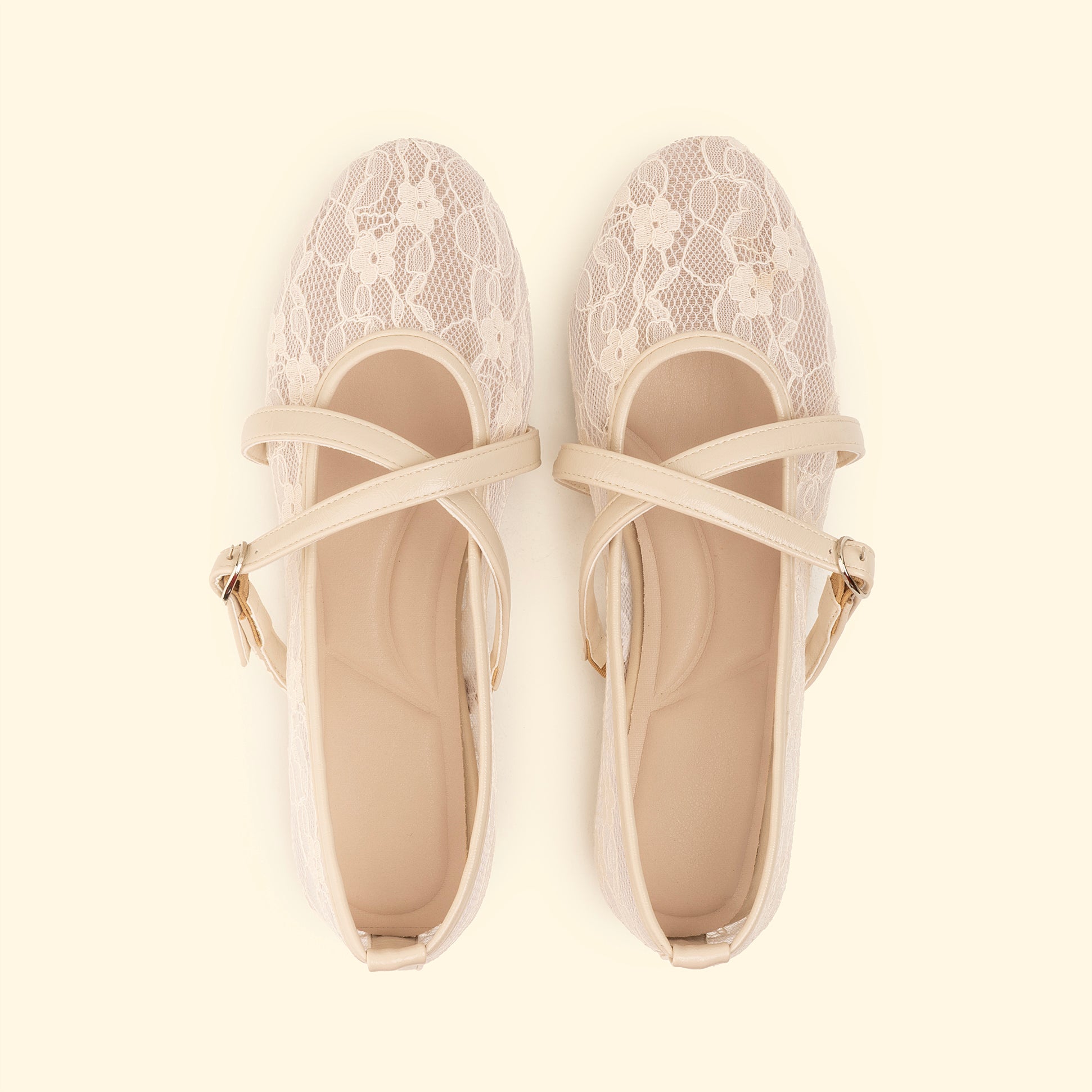 Cross Strap Lace Grace - Beige