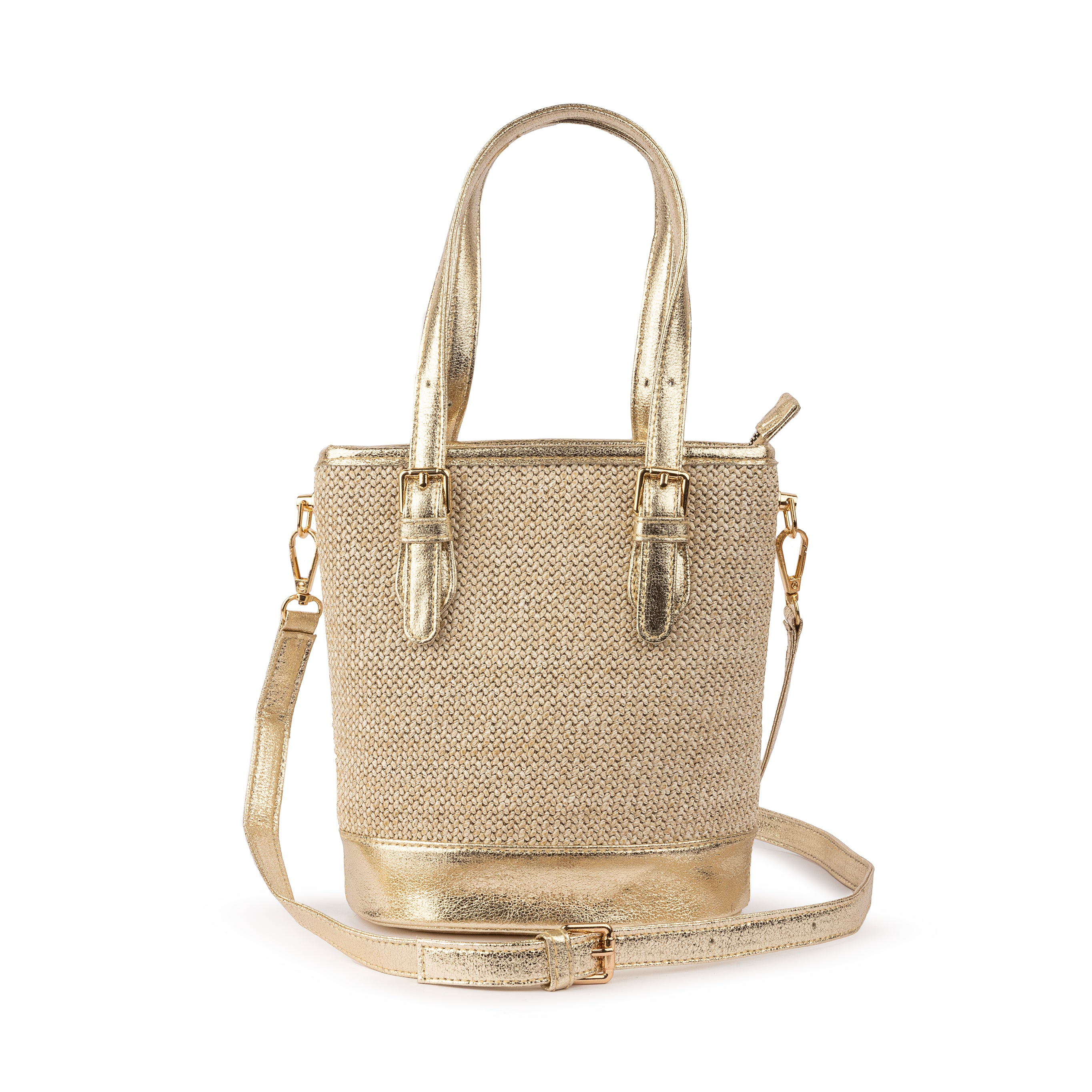 Burlap Bucket Bag - Beige