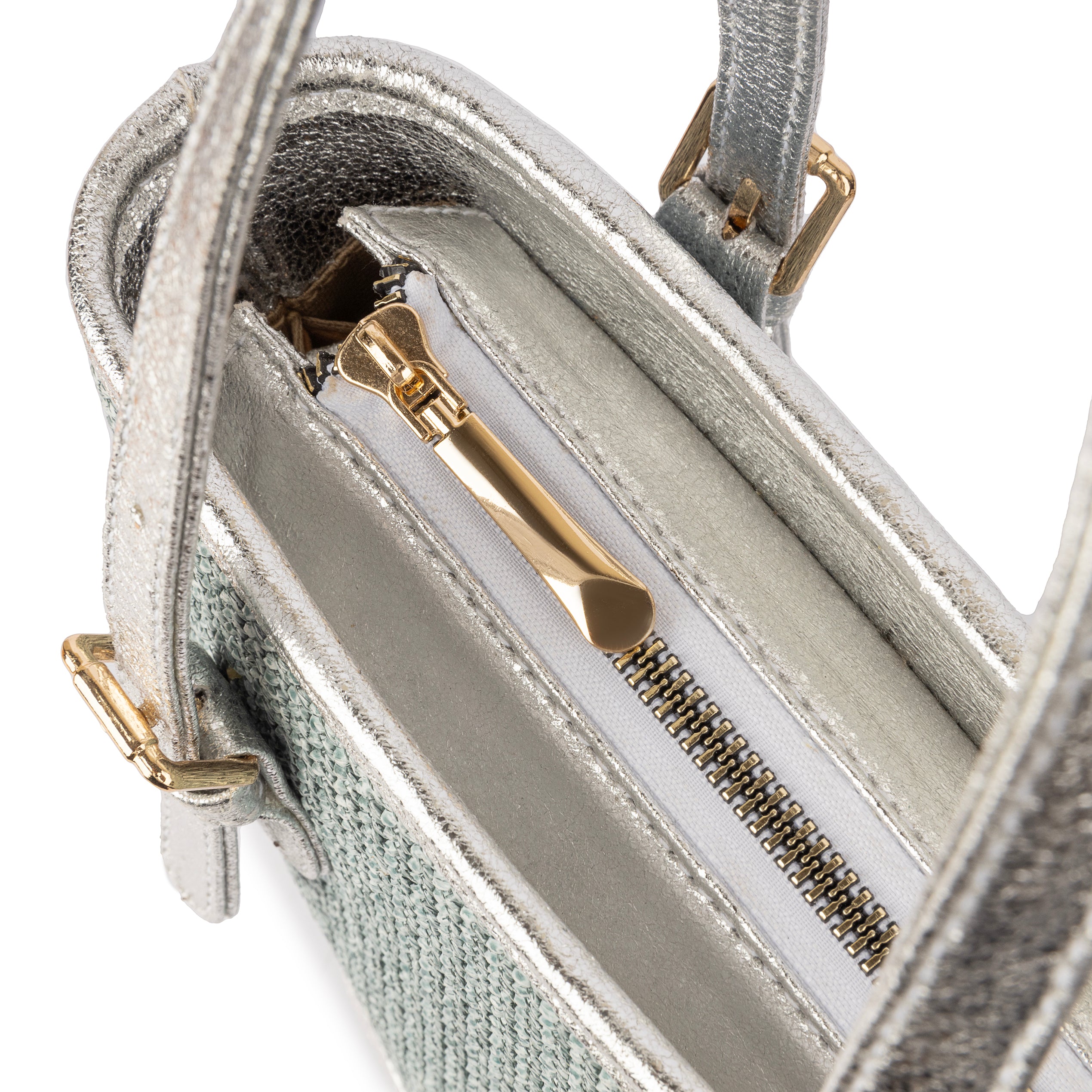 Burlap Bucket Bag - Sliver