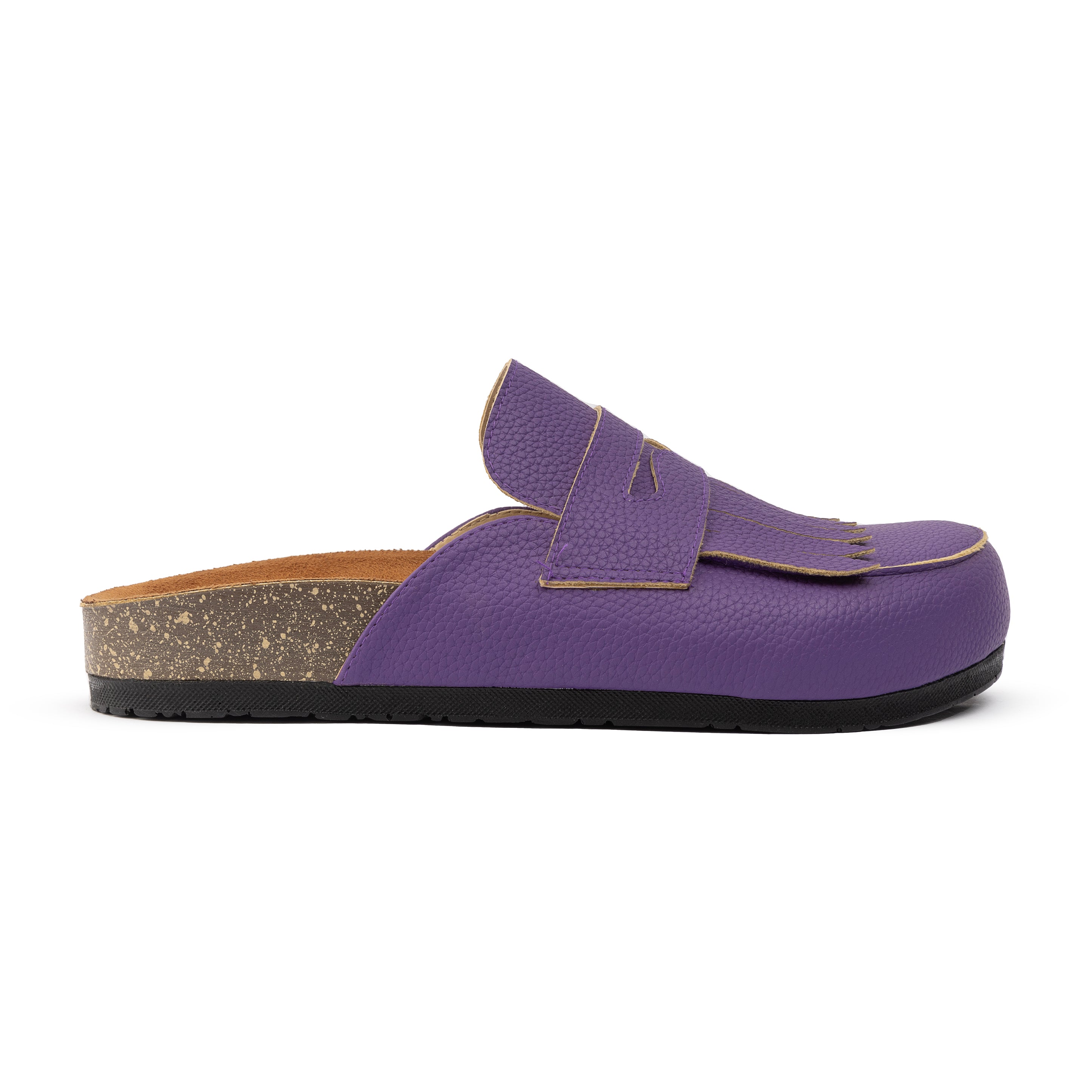 Loafer Clogs " Fringed " - Velvet Violet