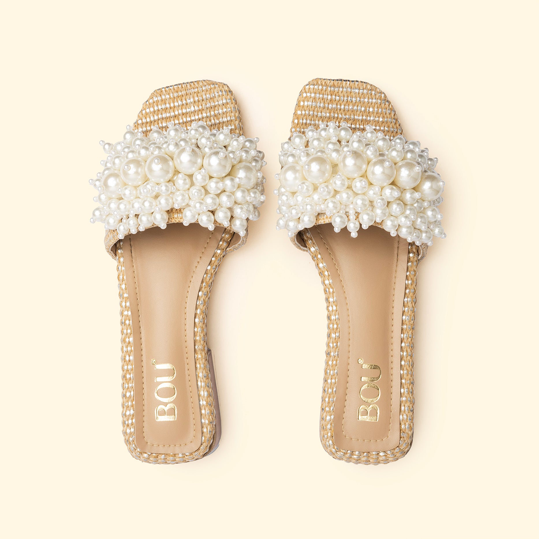 SIRENA PEARL SLIDES - Champagne Frost