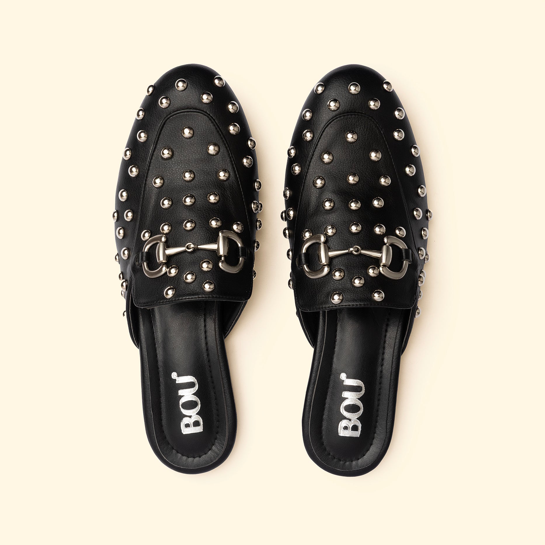 CAMILA STUD MULES - Camila Noir