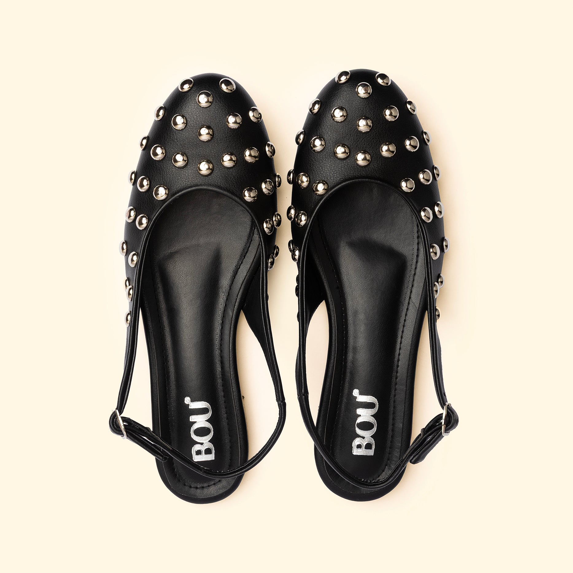 NINA STUD SLINGBACKS - Nina Noir