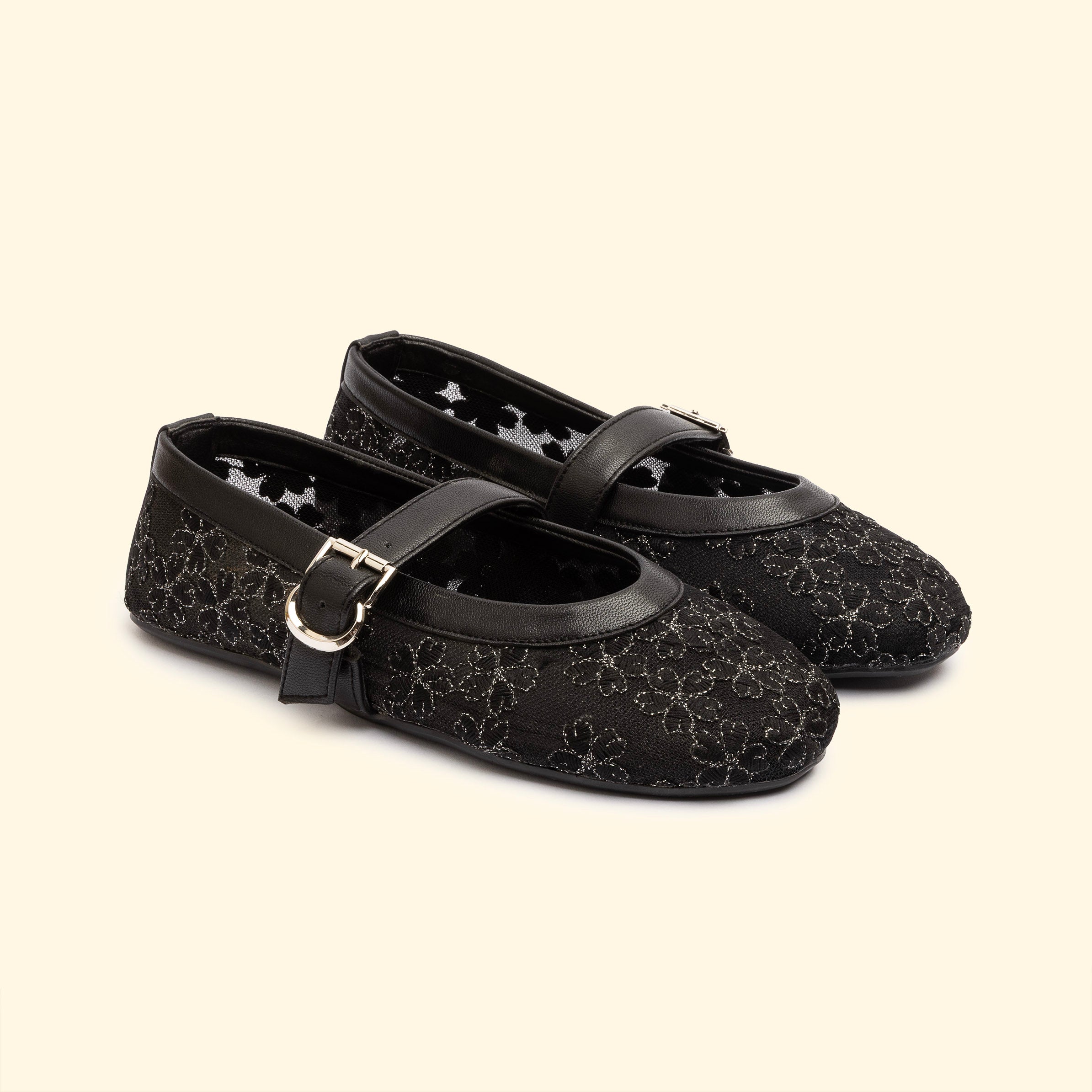 Blossom Lace Mary Jane - Black