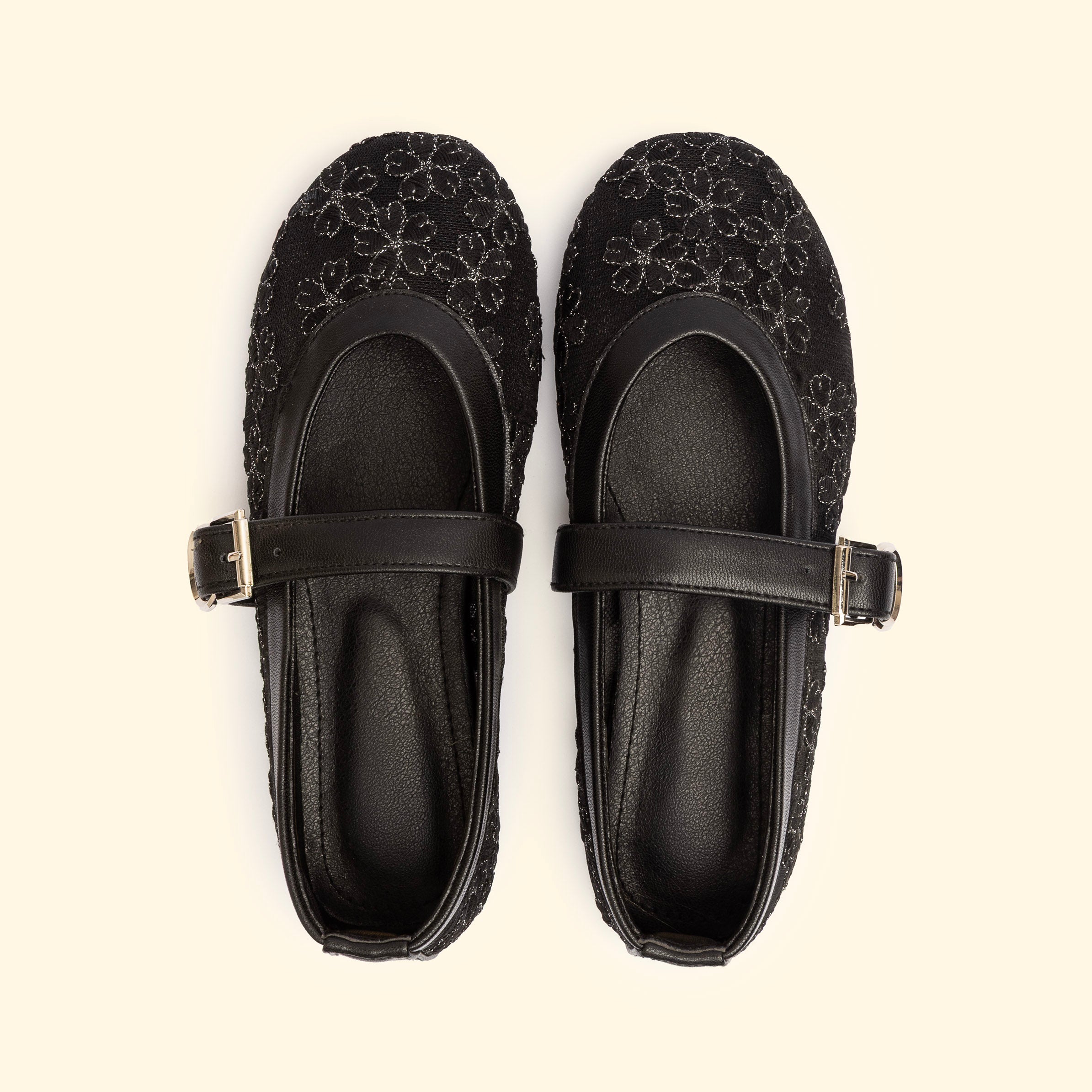 Blossom Lace Mary Jane - Black