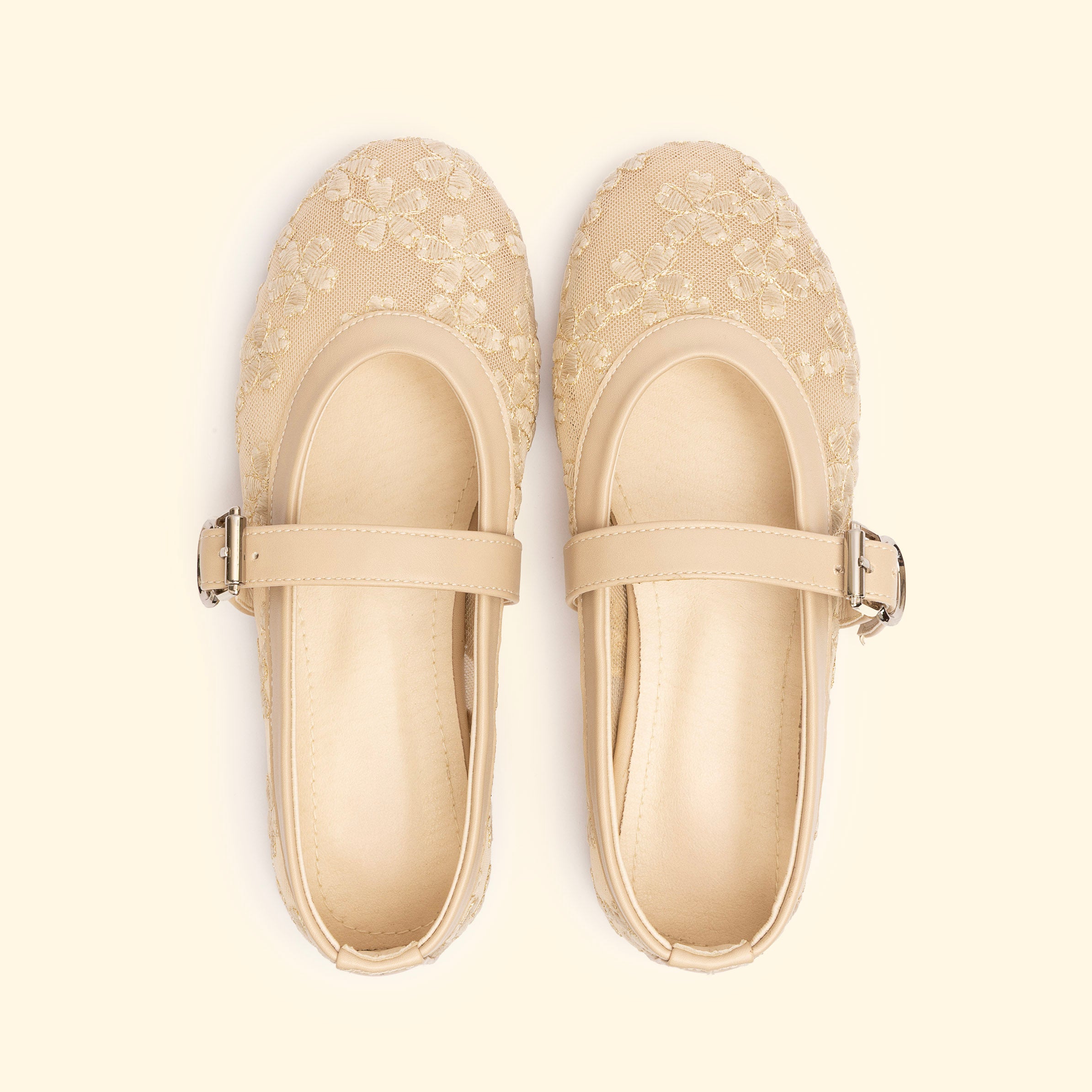 Blossom Lace Mary Jane - Beige