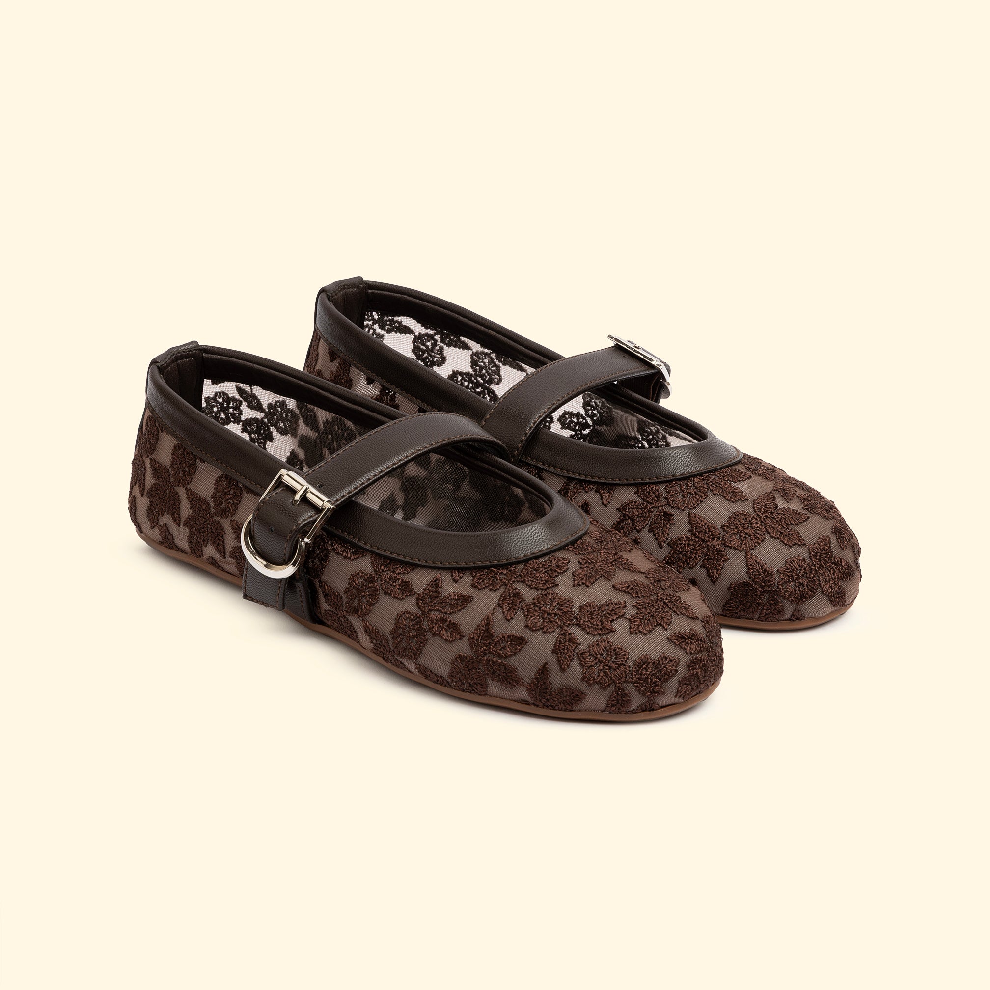 Autumn Lace Flats - Brown