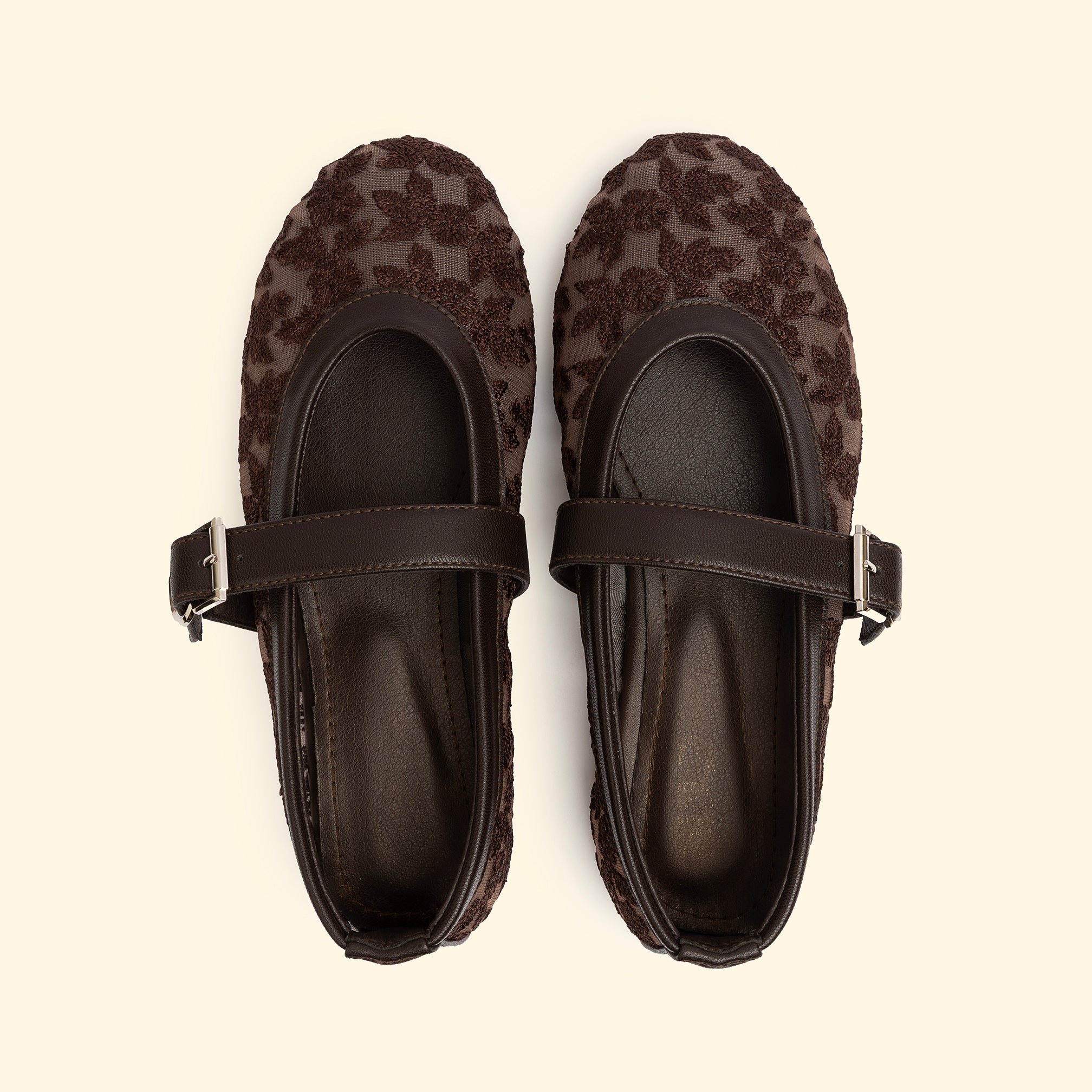 Autumn Lace Flats - Brown