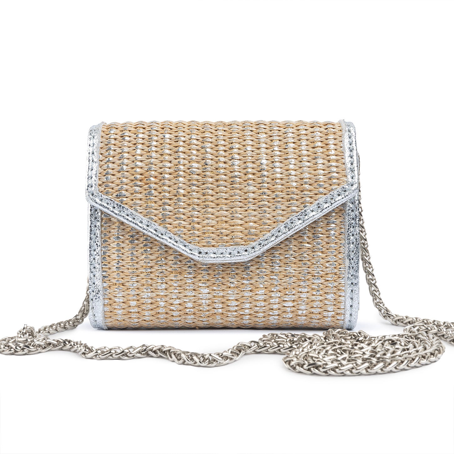 Burlap Micro Purse - Silver