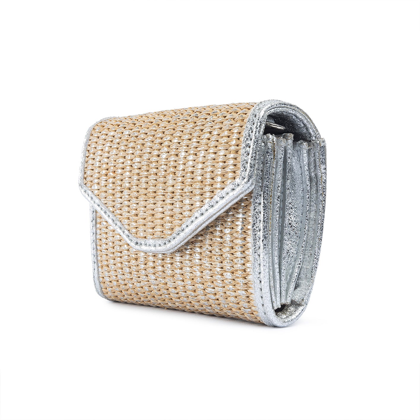 Burlap Micro Purse - Silver