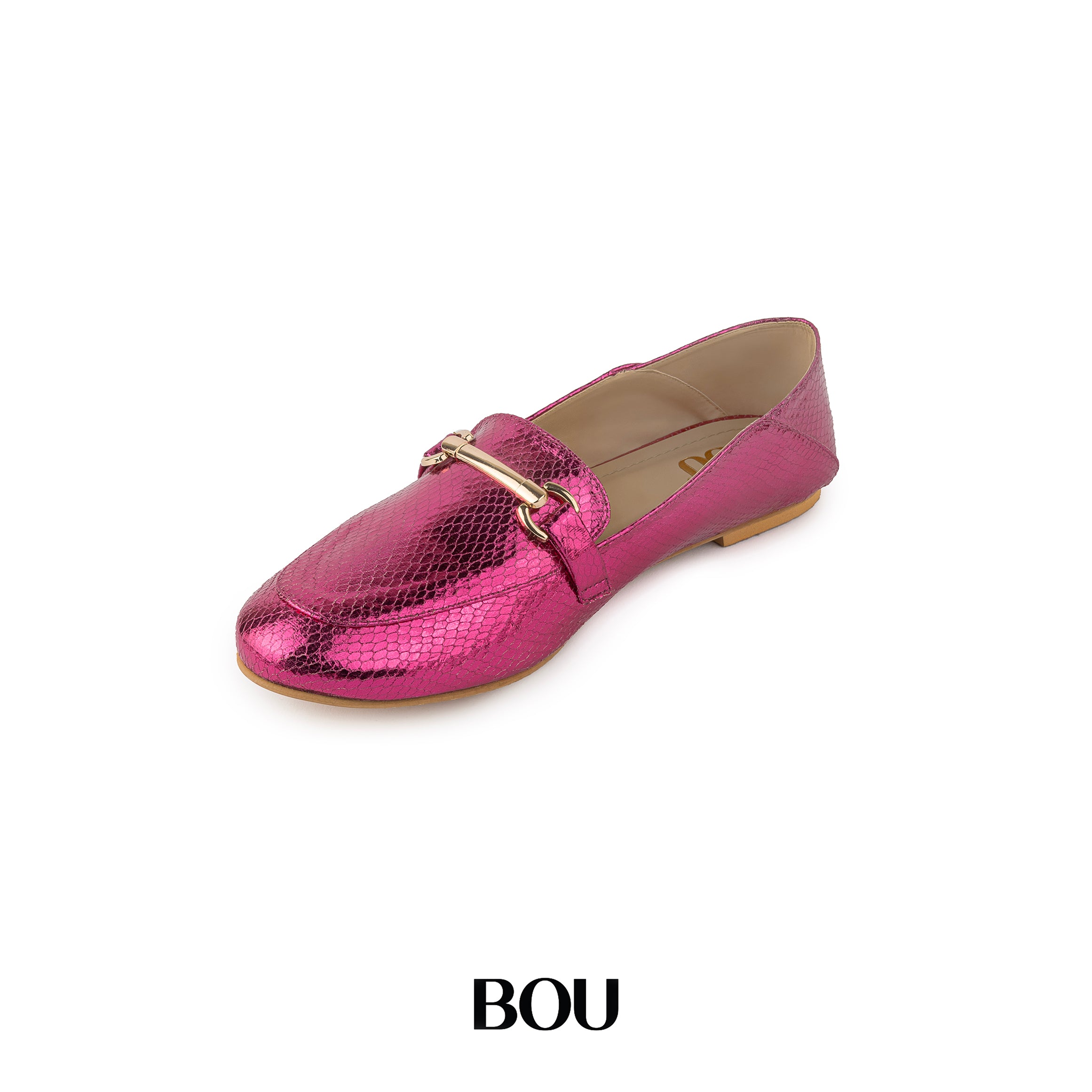 Metallic Loafers - Fuchsia