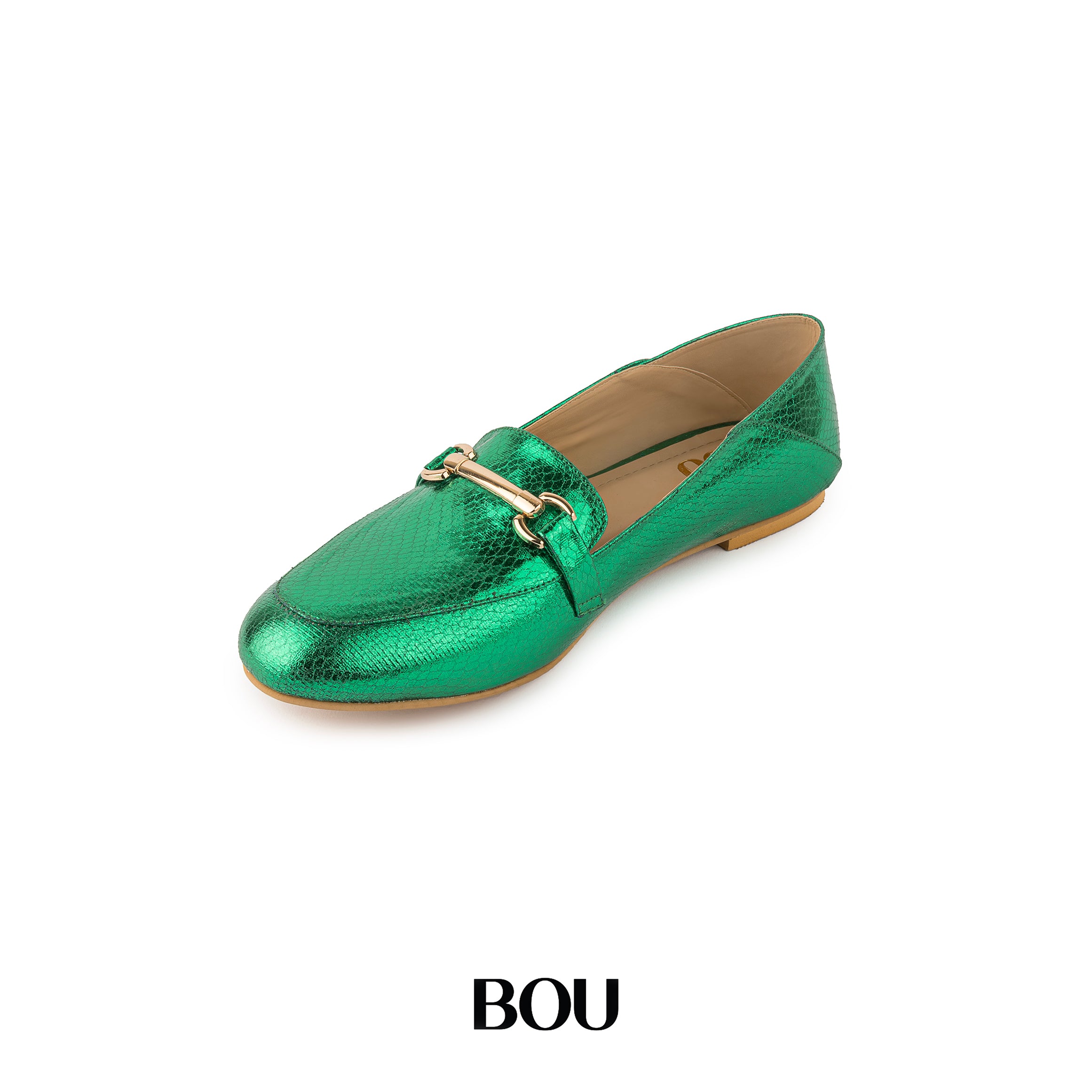 Metallic Loafers - Green