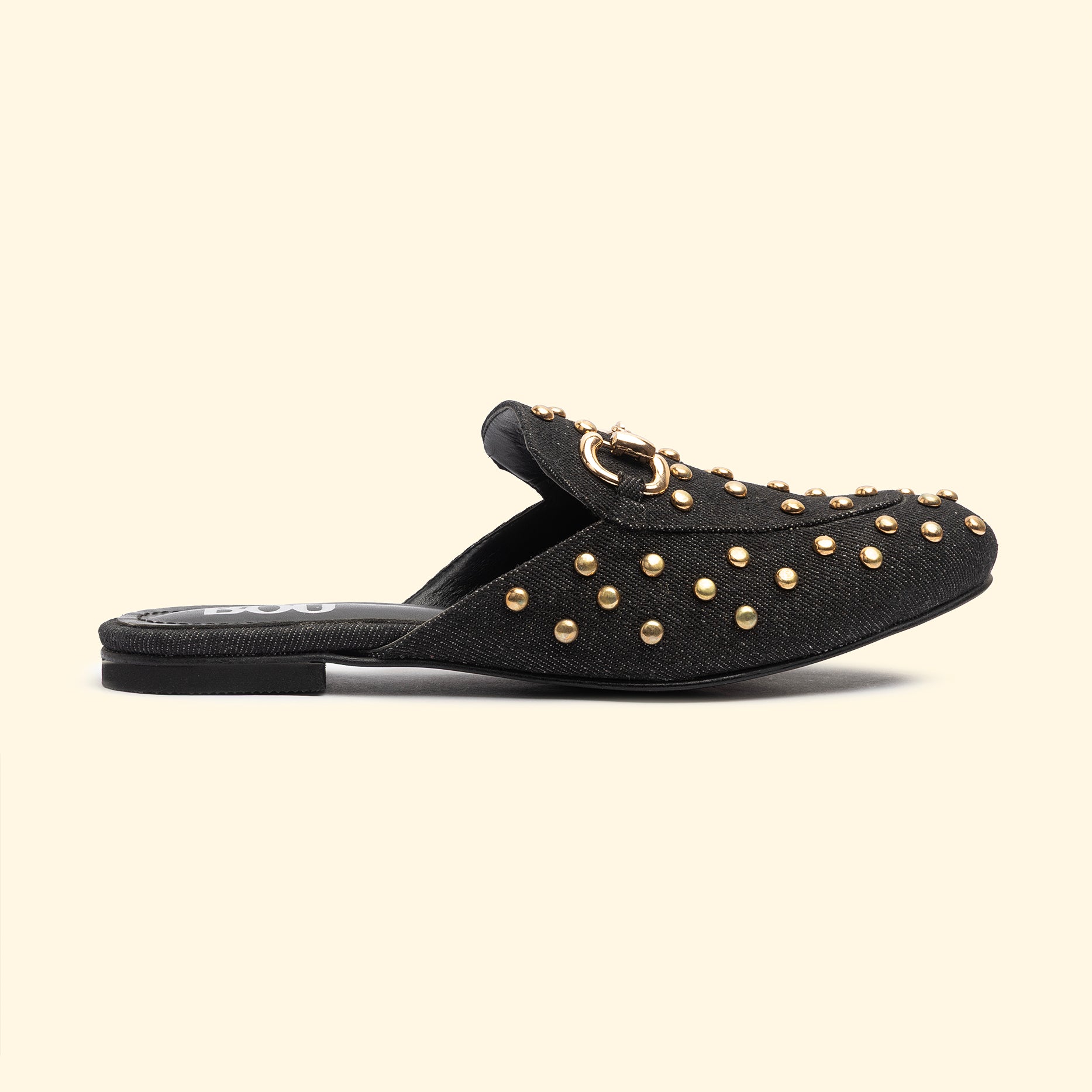 CAMILA STUD MULES - Camila Coal Denim