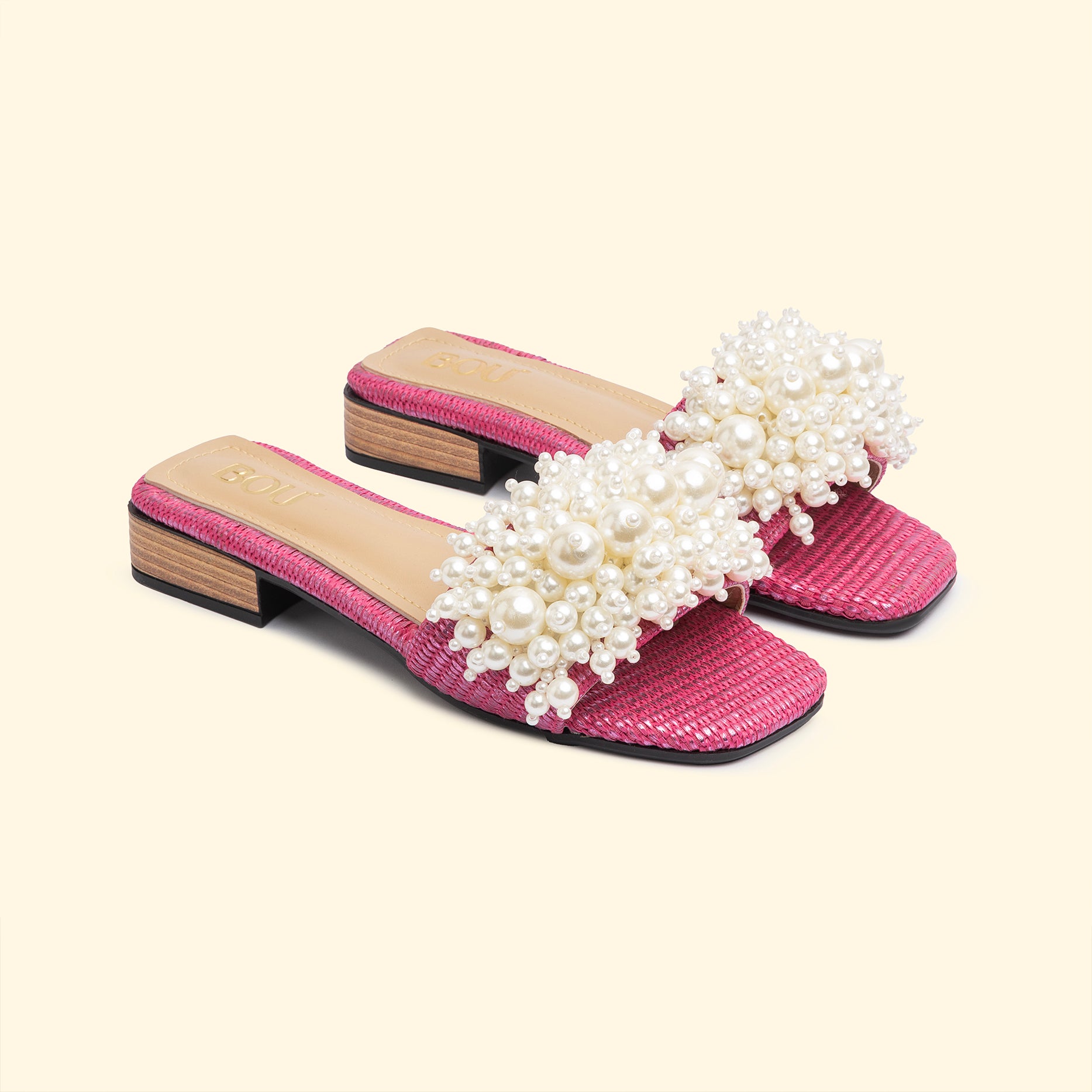 SIRENA PEARL SLIDES - Fuchsia Flame