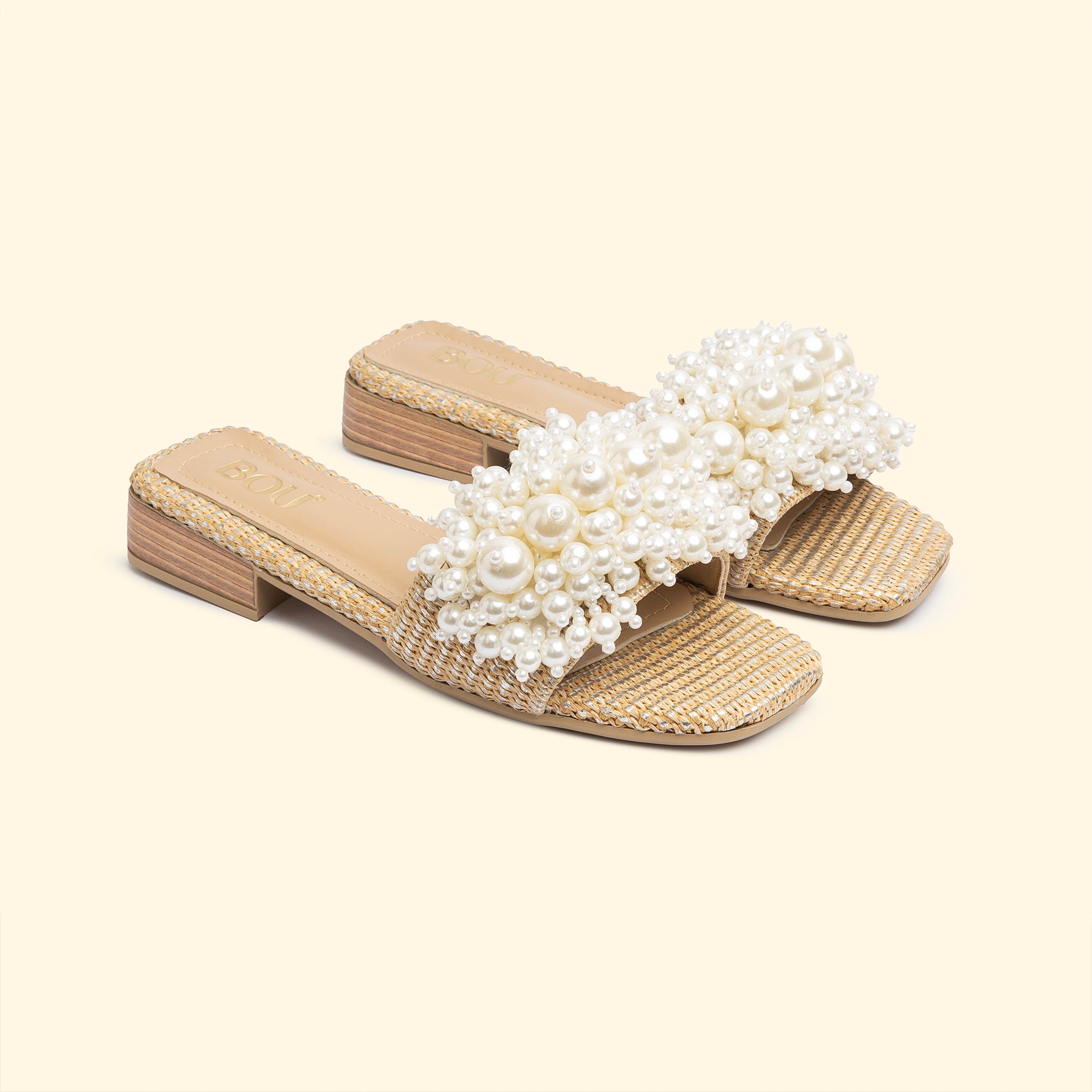 SIRENA PEARL SLIDES - Champagne Frost
