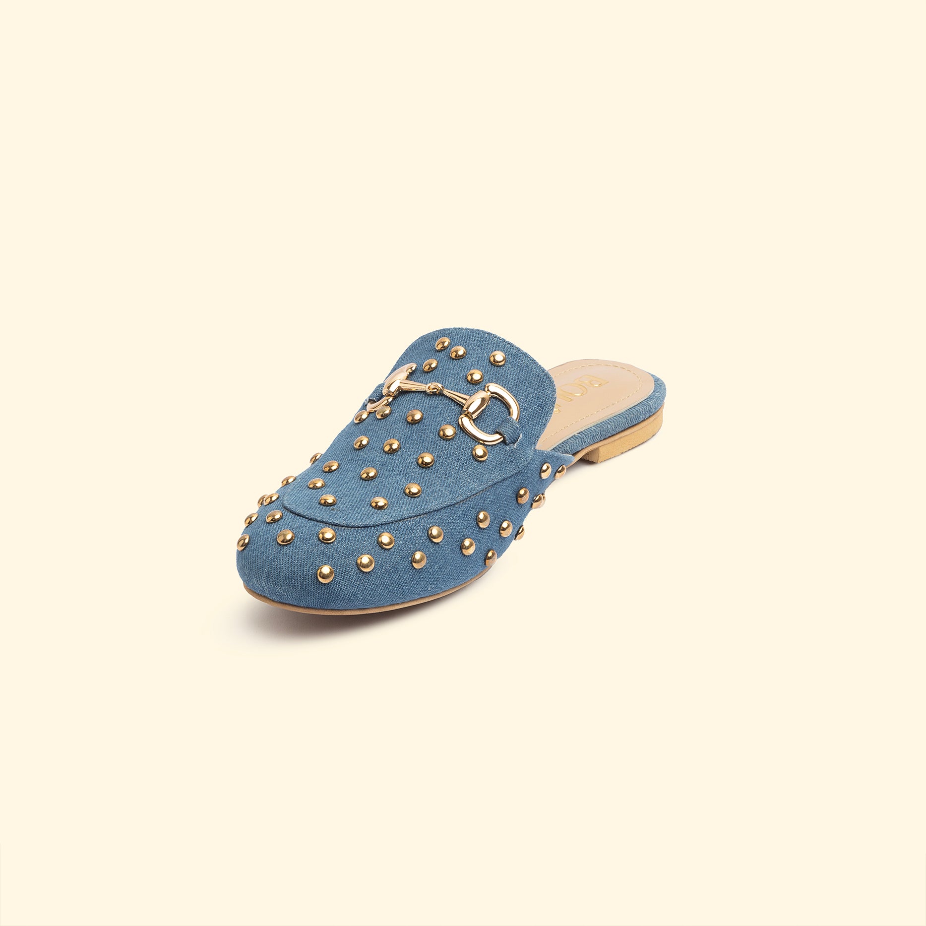 CAMILA STUD MULES - Camila Raw Denim