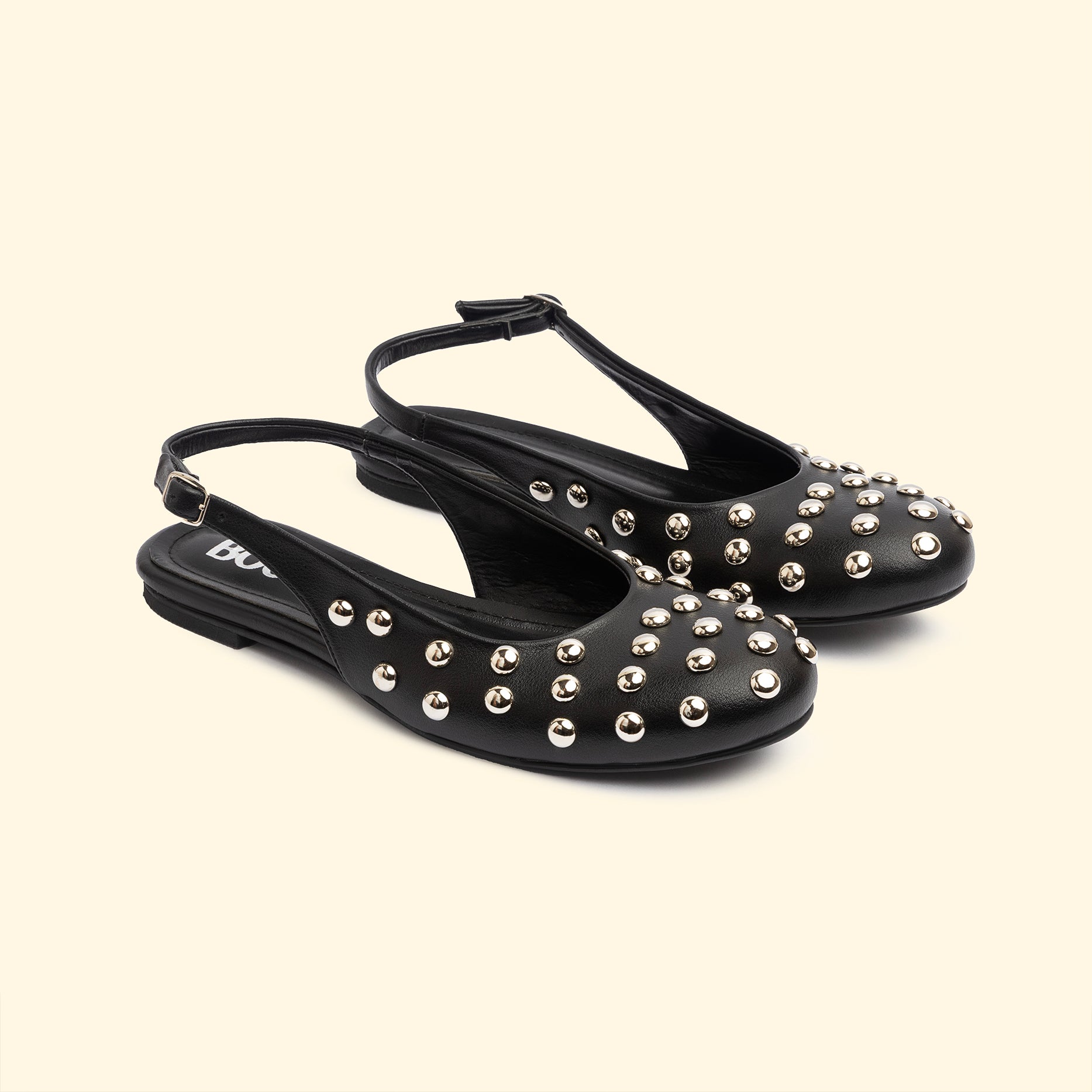 NINA STUD SLINGBACKS - Nina Noir