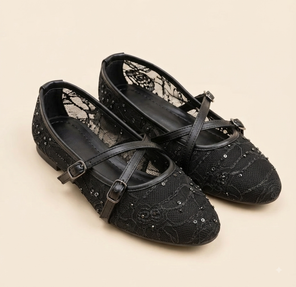 Sequin Mary Jane - Black