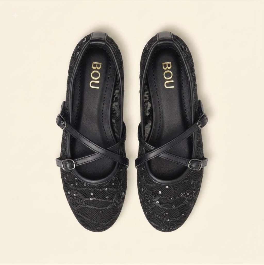 Sequin Mary Jane - Black