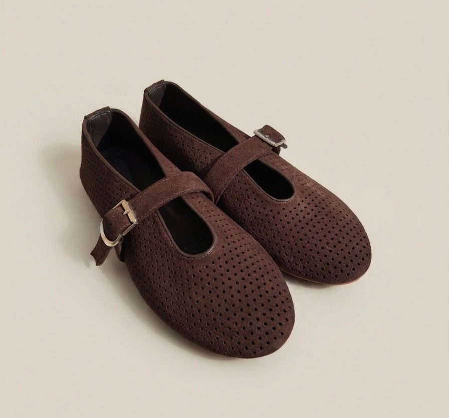 Sienna Suede Flats - Brown
