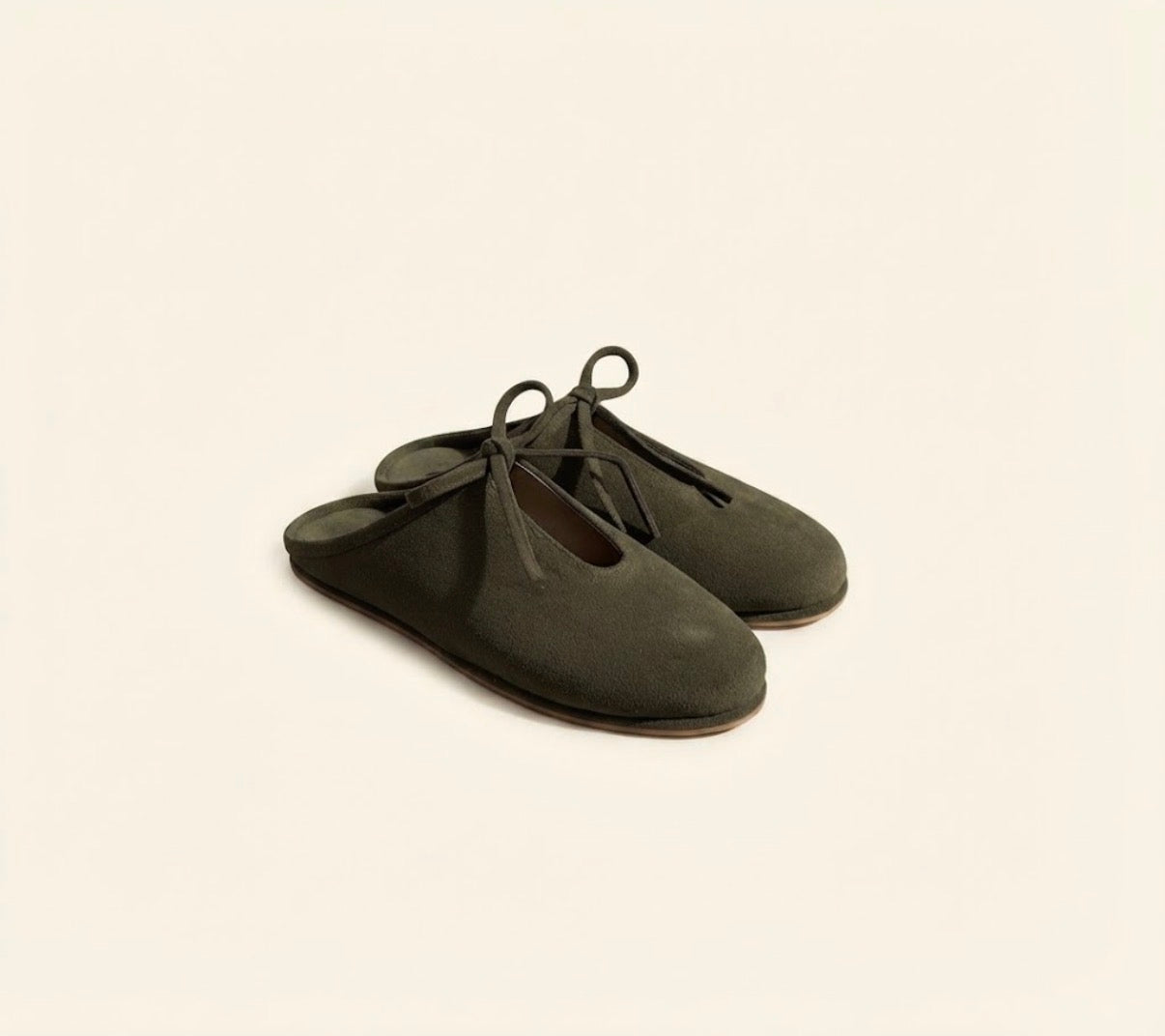 Aria suede slip-on - Dark Olive