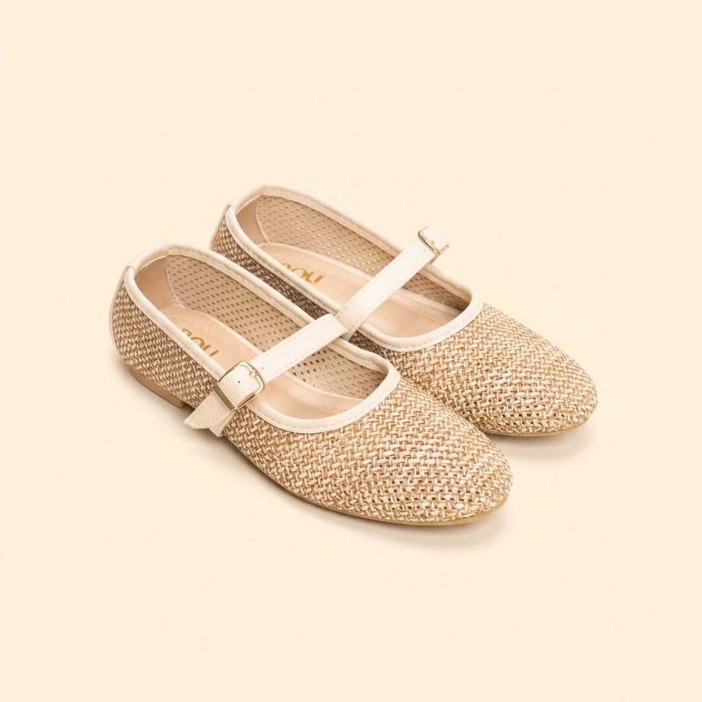 Braided Mary Jane - Beige