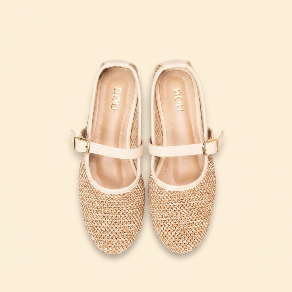 Braided Mary Jane - Beige