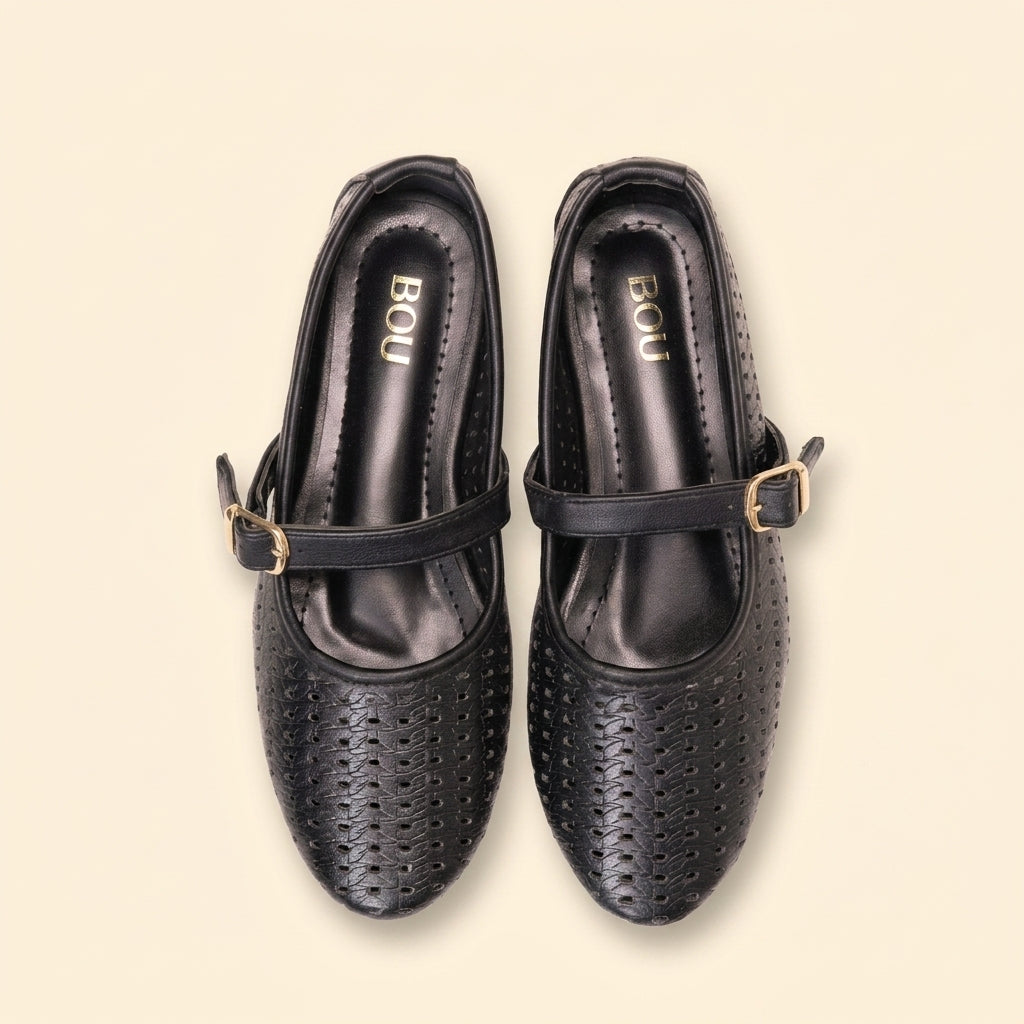 Perforated Mary Jane  - Black