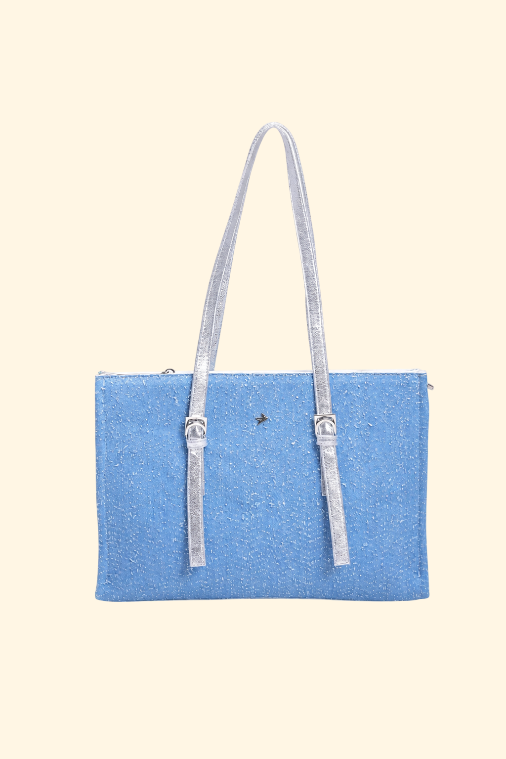 Metallic Strap Tote - Blue